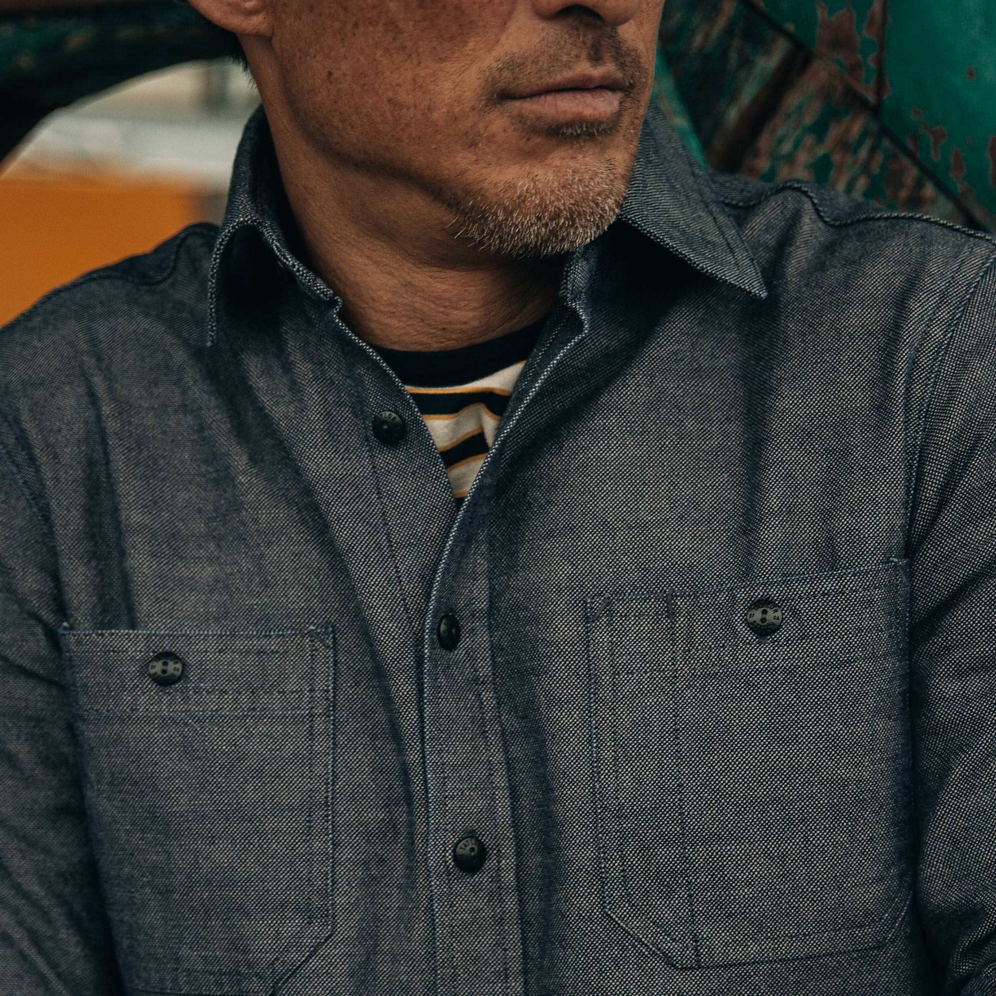The Utility Shirt in Indigo Crosshatch - Image 4