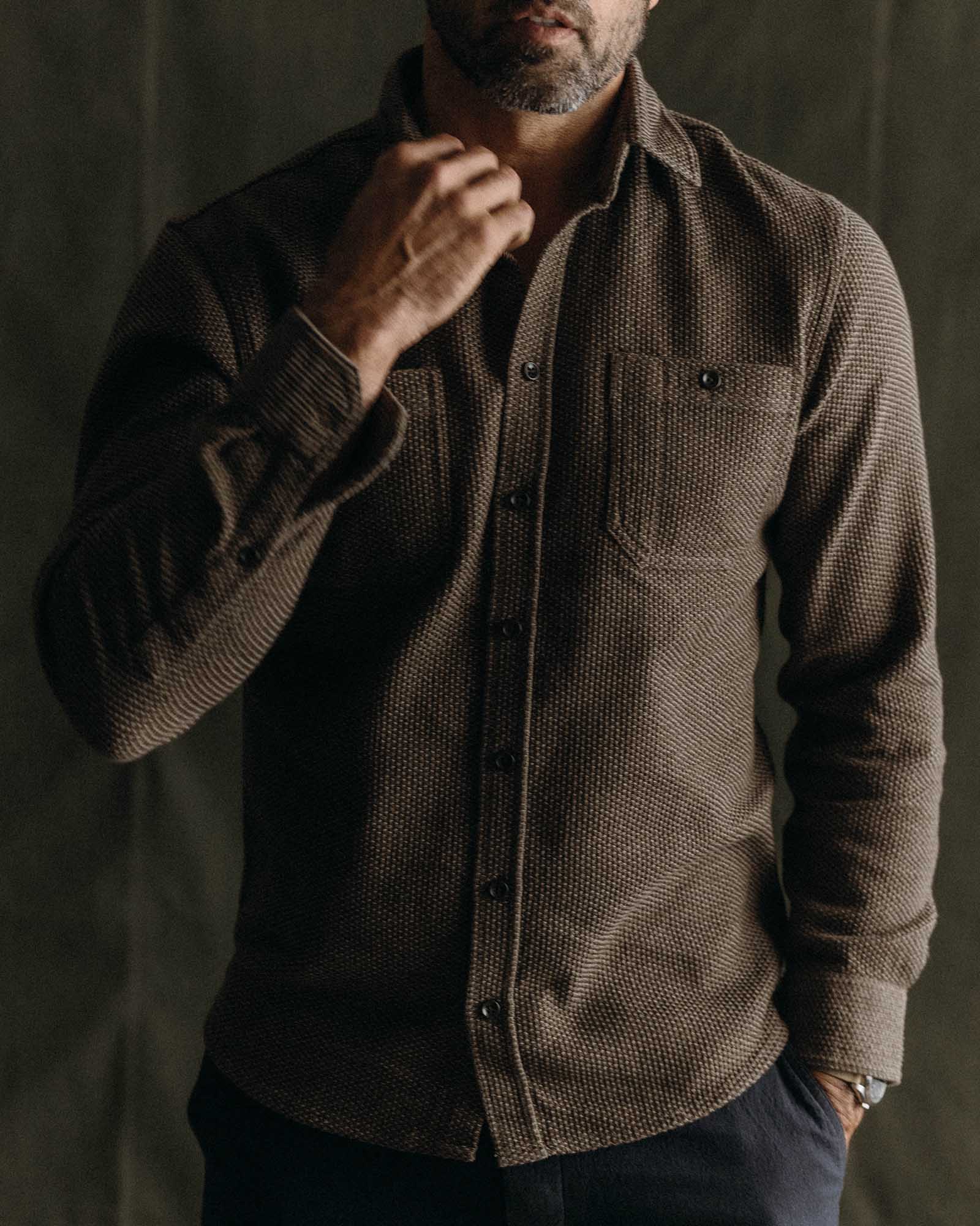 The Utility Shirt in Mulch Sashiko - Image 2