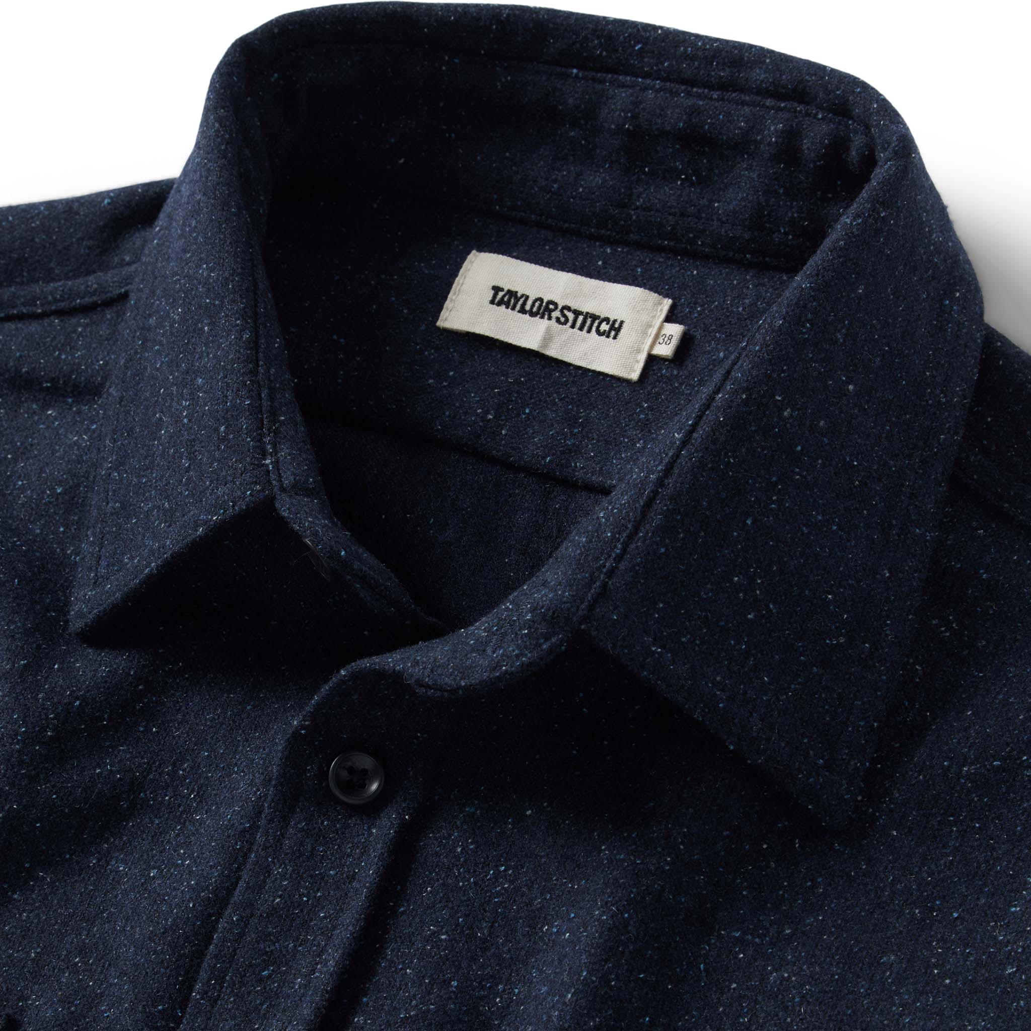 The Utility Shirt in Navy Donegal Wool - Image 5