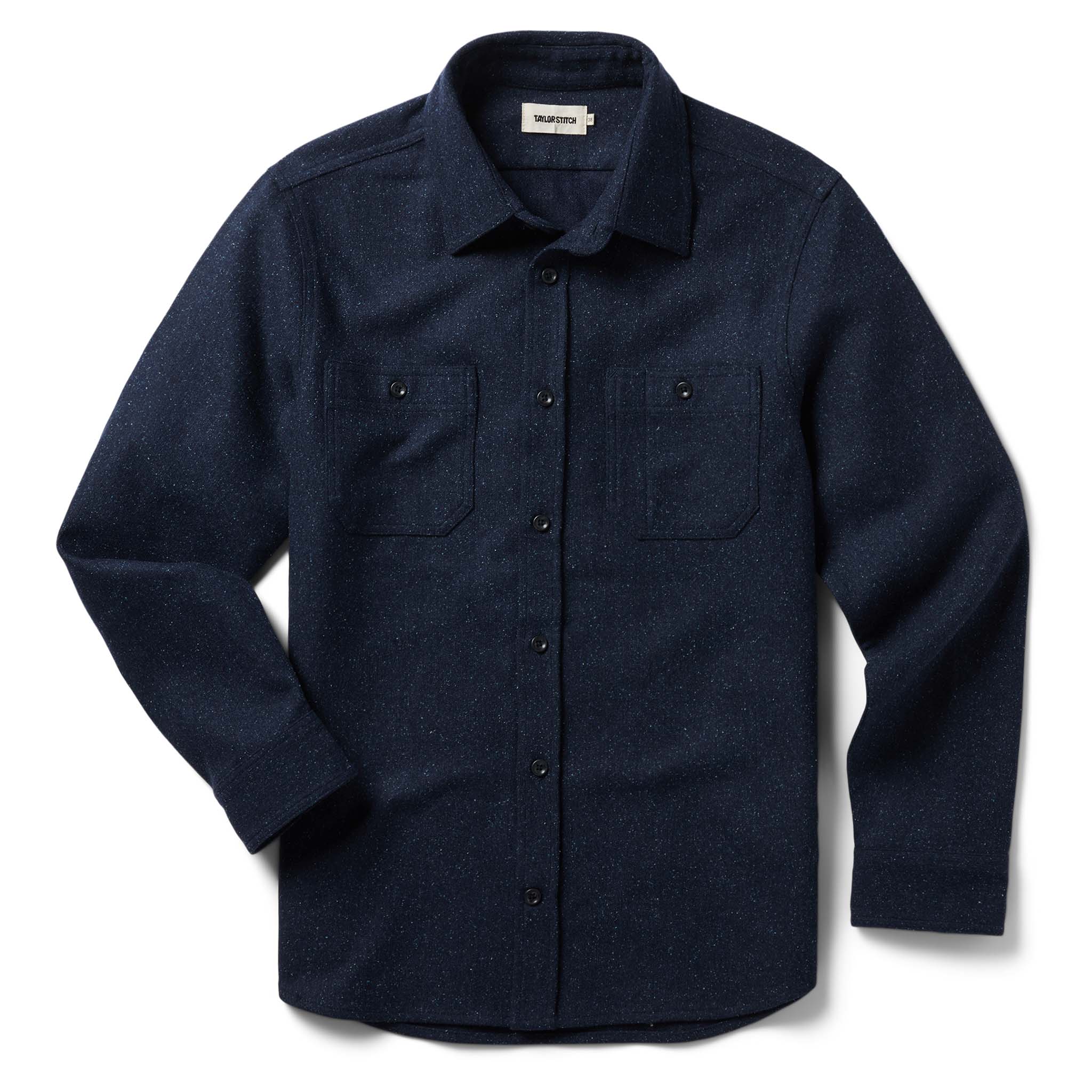 The Utility Shirt in Navy Donegal Wool - Image 7