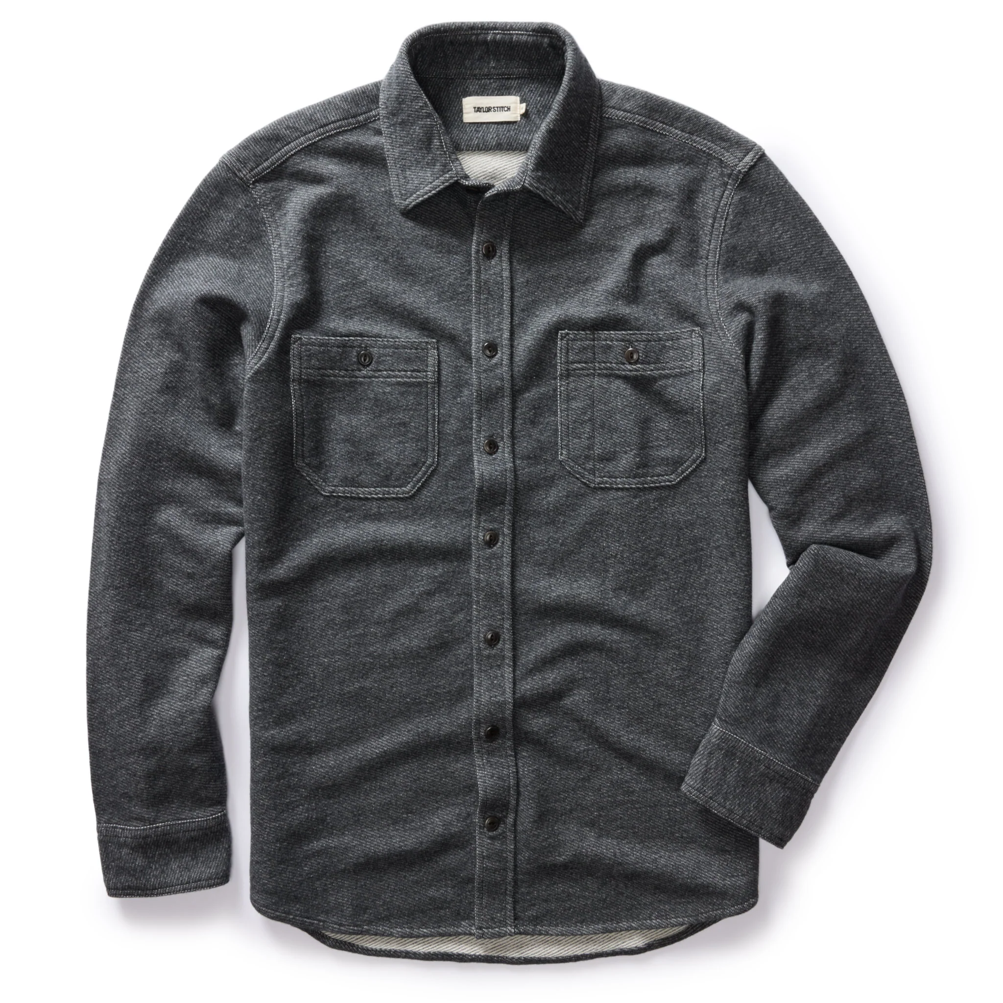 The Utility Shirt in Navy French Terry Twill Knit - Image 5
