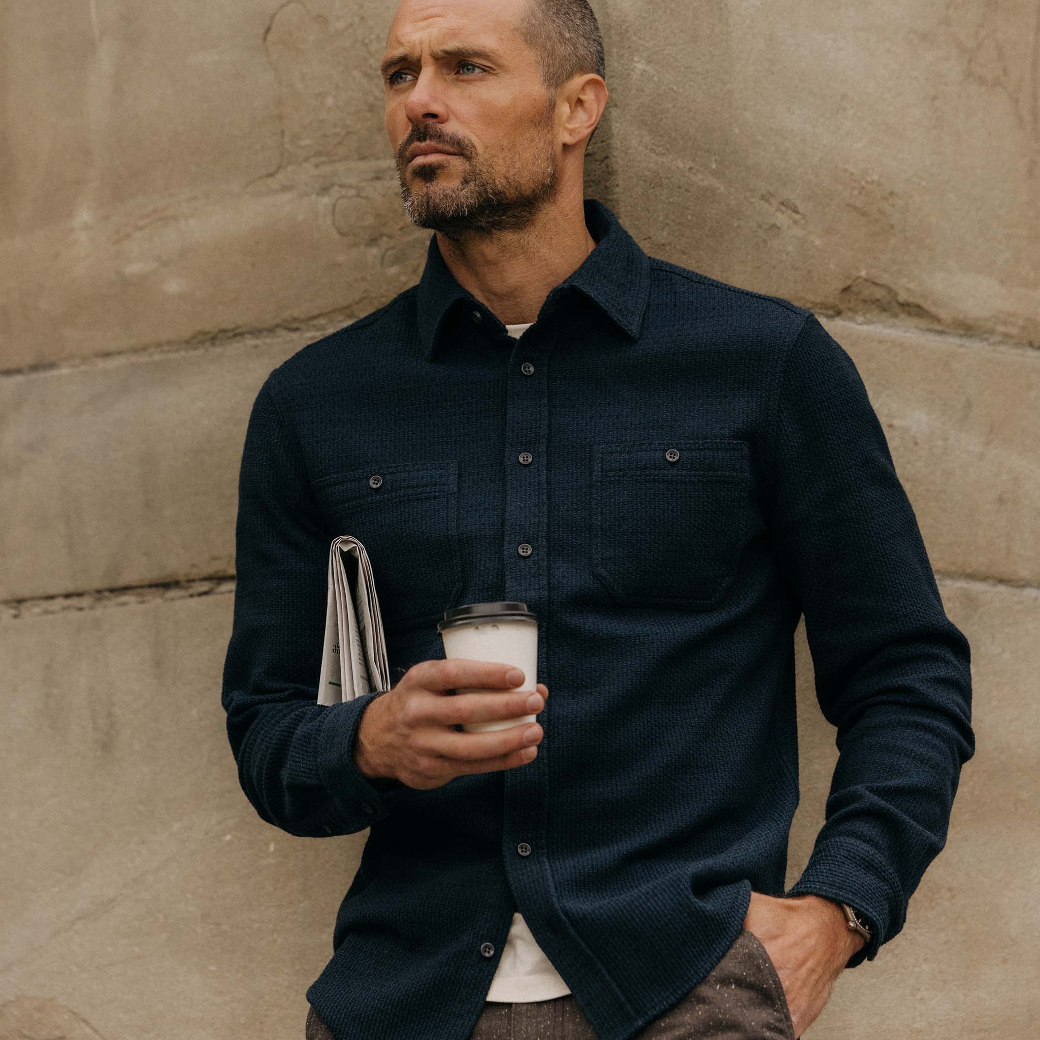 The Utility Shirt in Navy Sashiko - Image 2