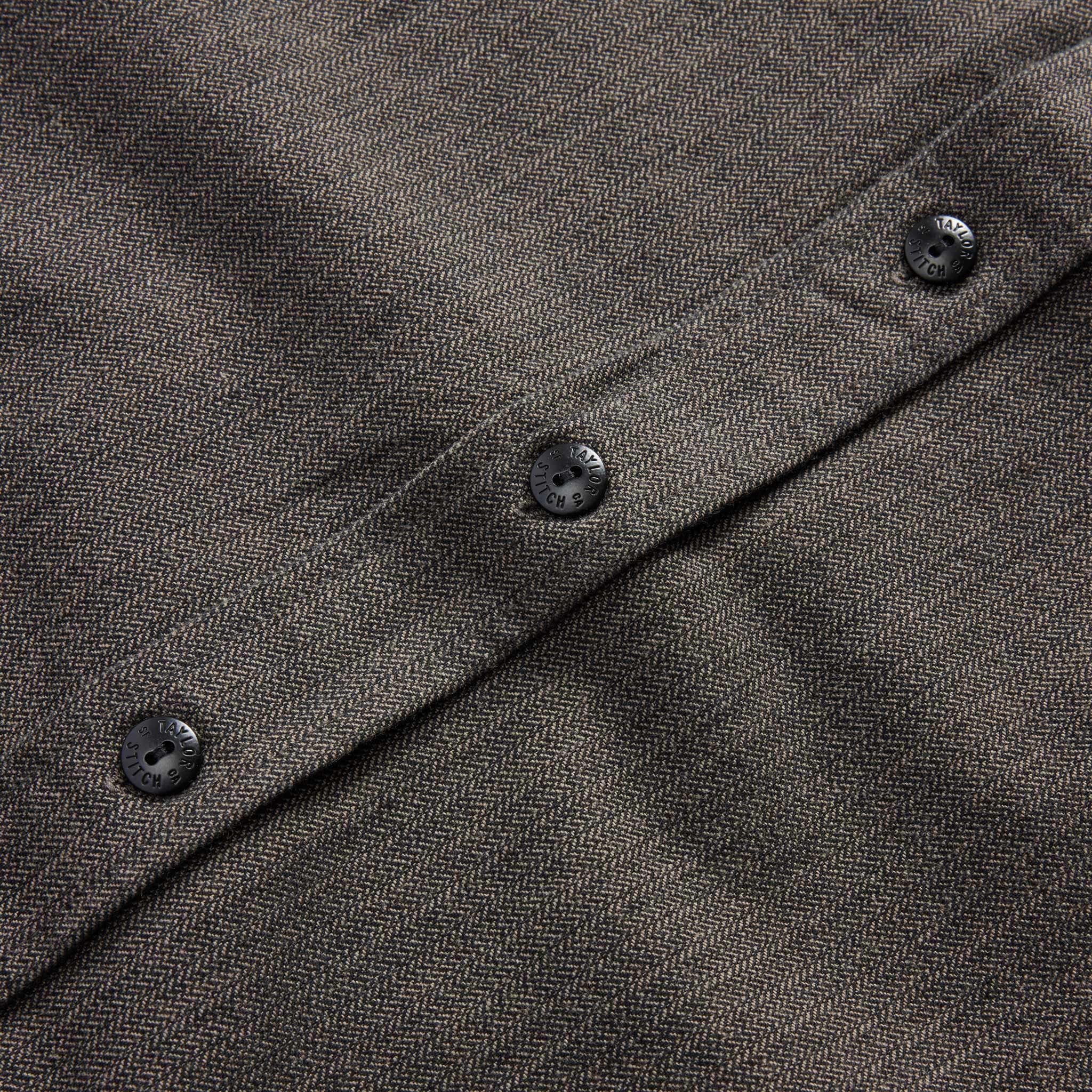 The Utility Shirt in Olive Broken Herringbone - Image 8