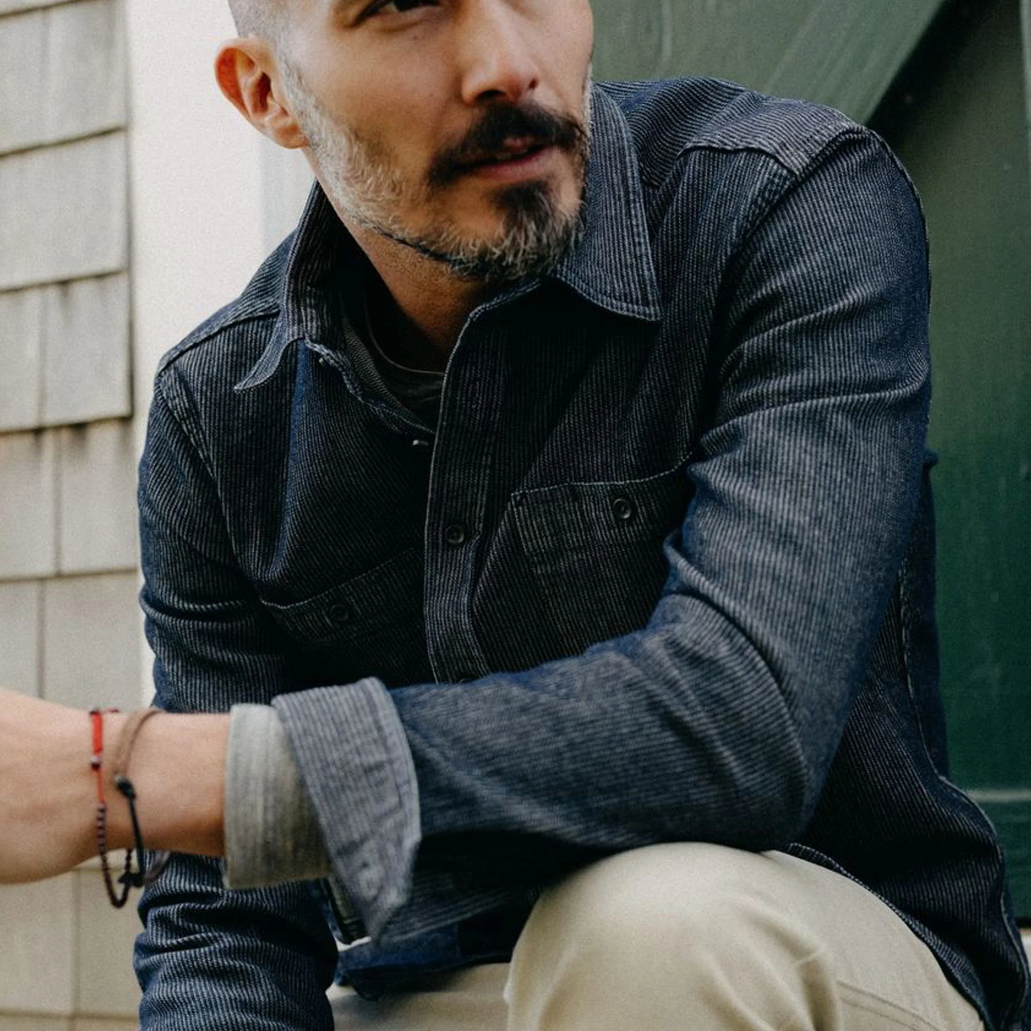 The Utility Shirt in Rinsed Indigo Stripe - Image 3
