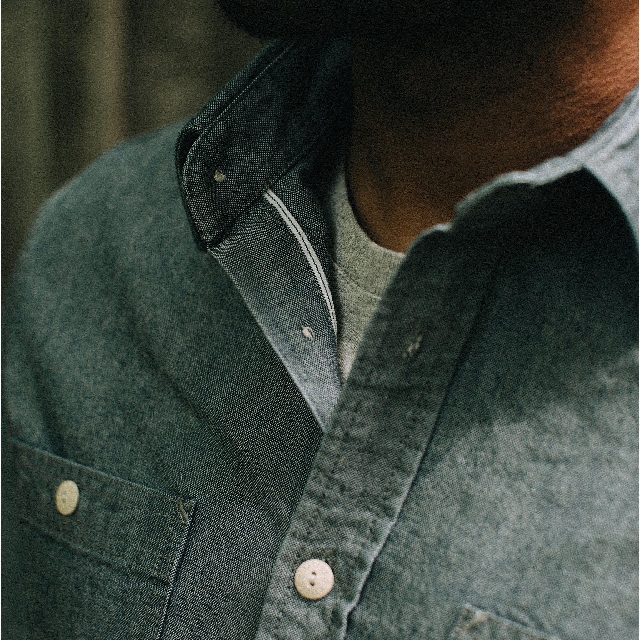 The Utility Shirt in Rinsed Selvage Chambray - Image 3