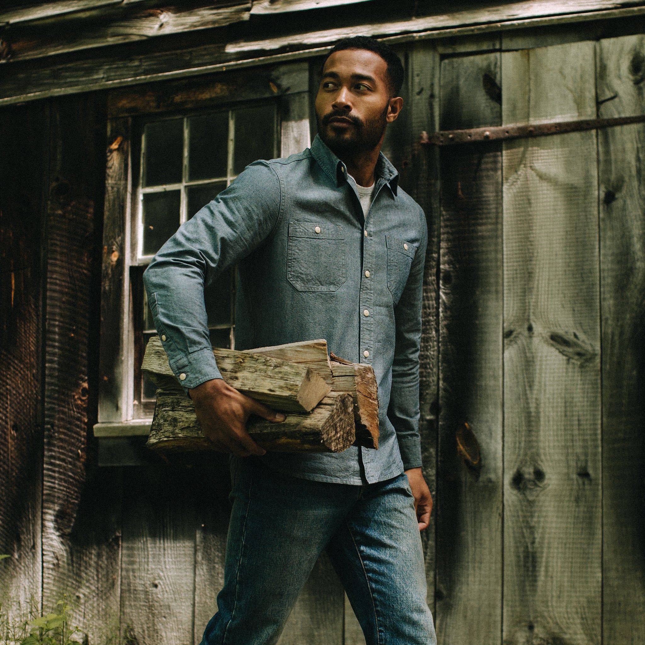 The Utility Shirt in Rinsed Selvage Chambray - Image 4