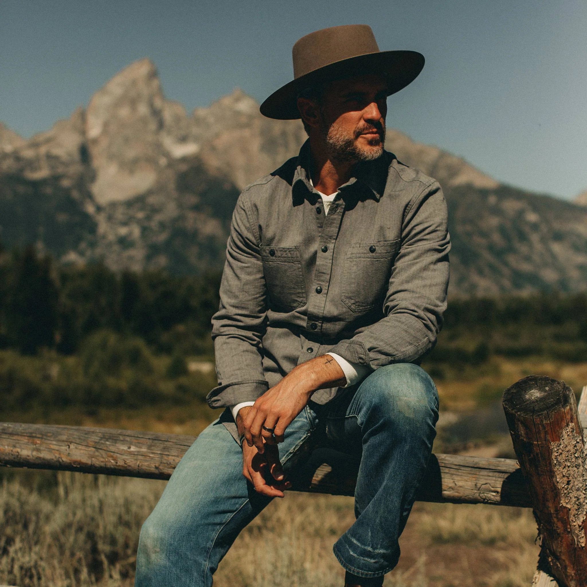 The Utility Shirt in Slate Broken Herringbone - Image 2