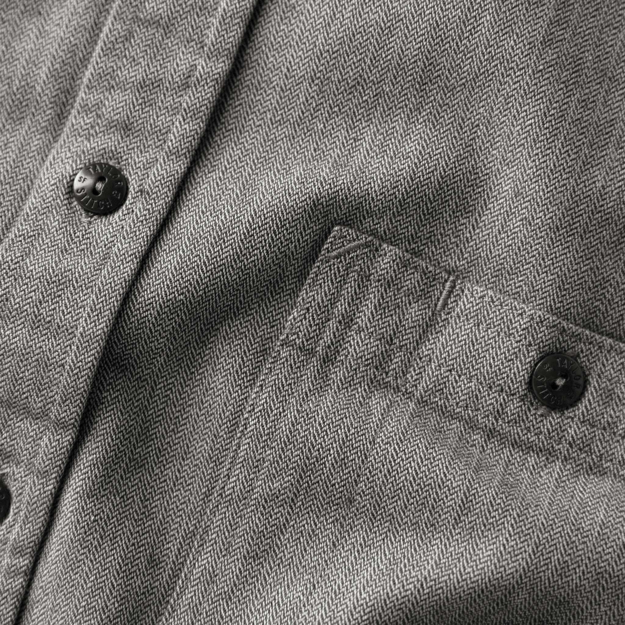The Utility Shirt in Slate Broken Herringbone - Image 7