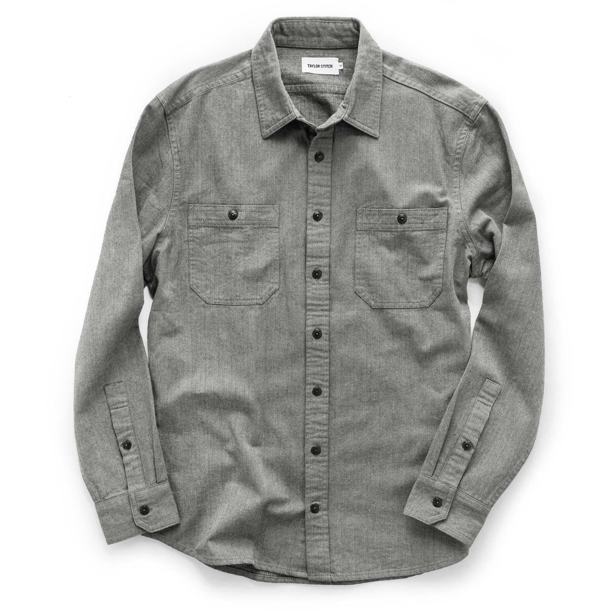 The Utility Shirt in Slate Broken Herringbone - Image 9