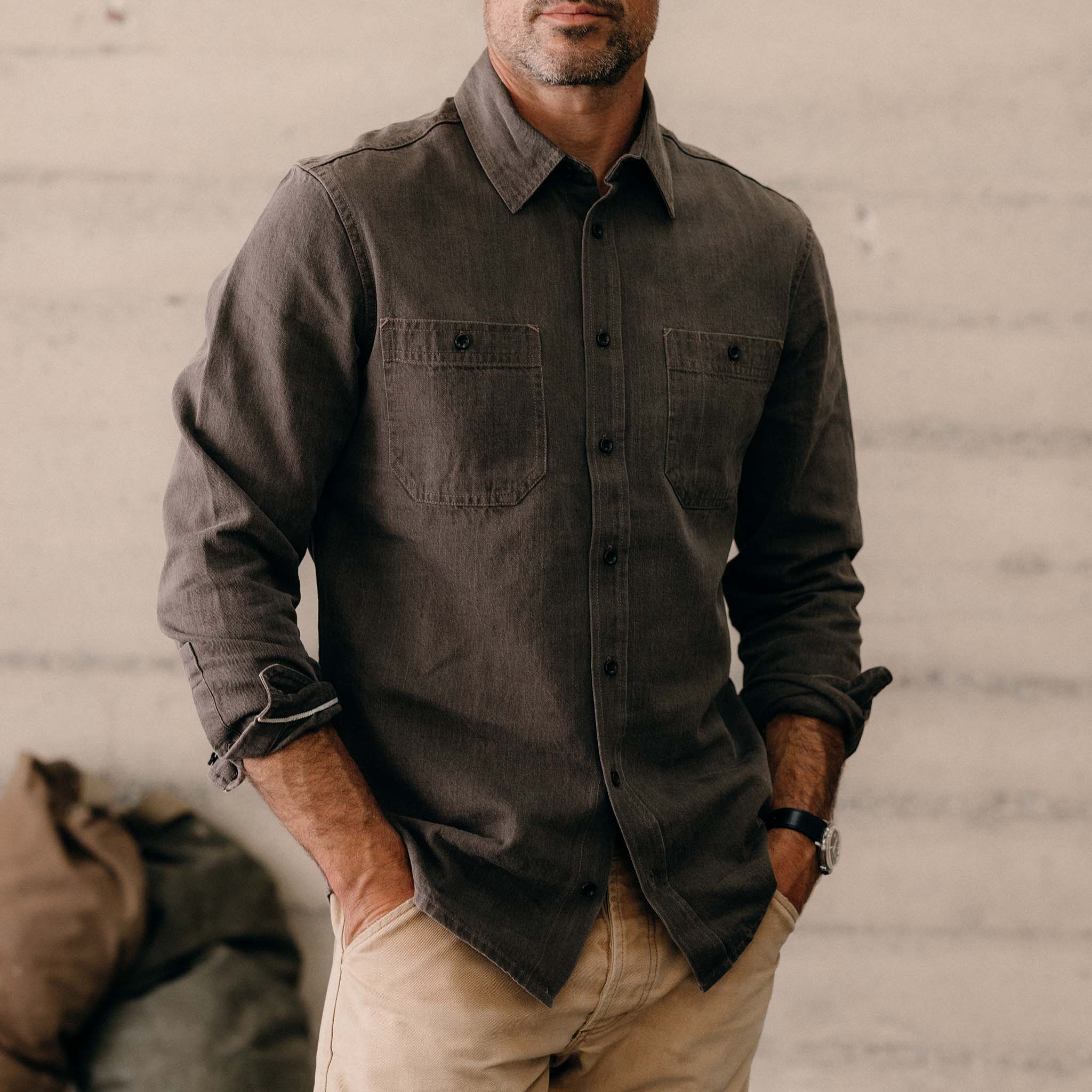 The Utility Shirt in Soil Selvedge Denim - Image 2