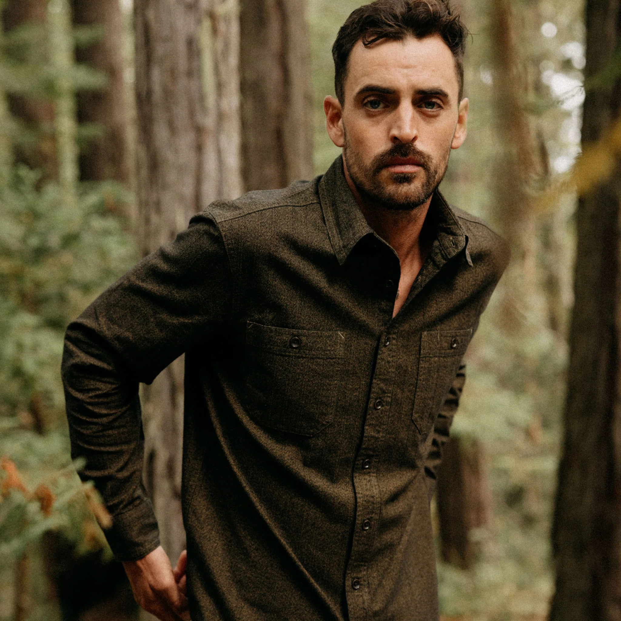 The Utility Shirt in Tarnished Brass Herringbone - Image 4