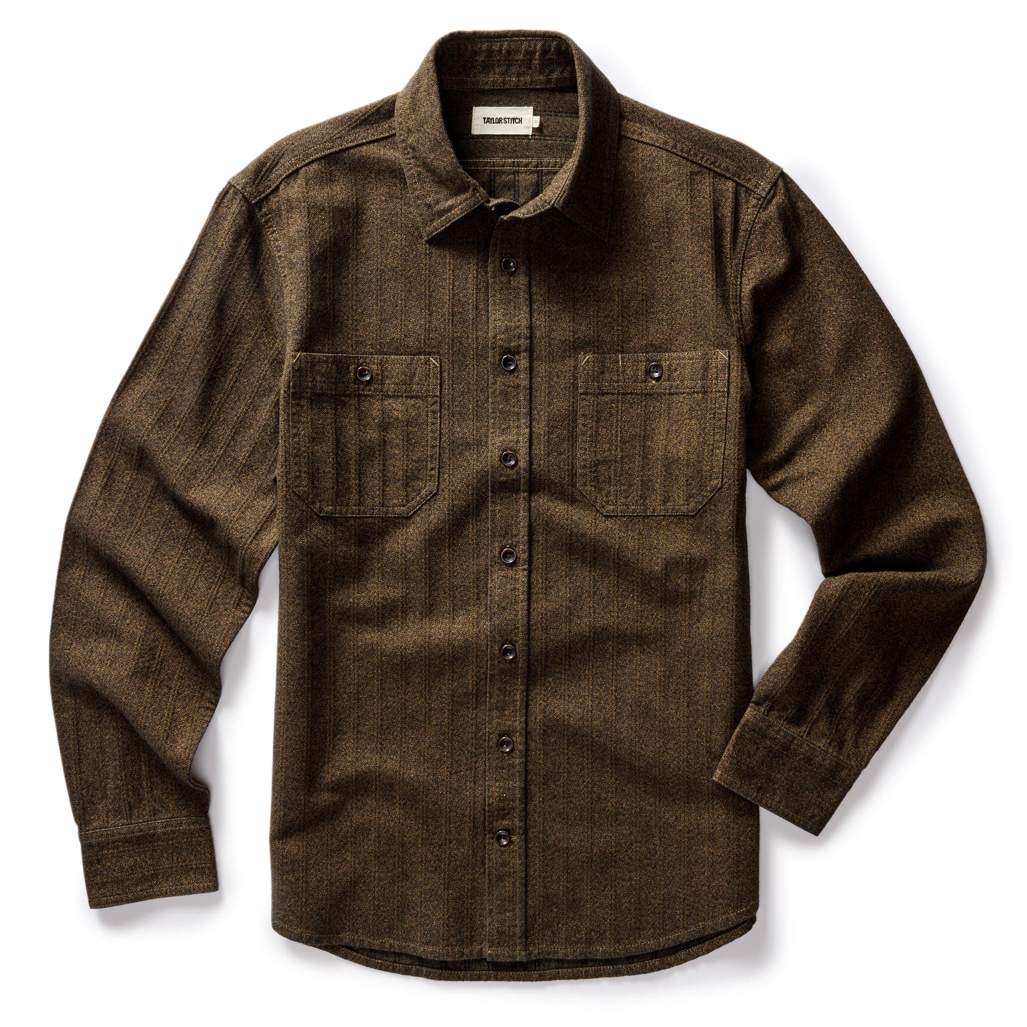 The Utility Shirt in Tarnished Brass Herringbone - Image 5