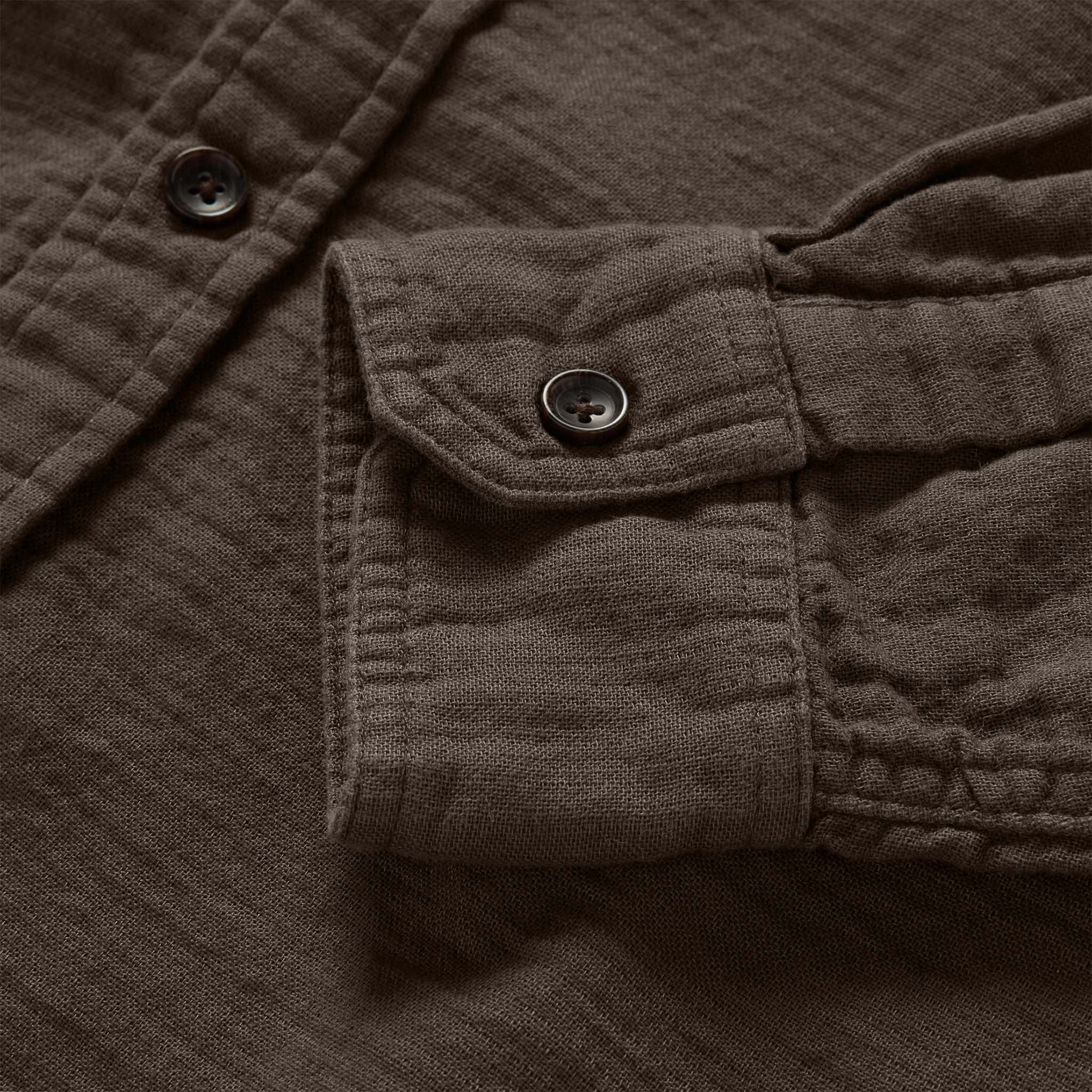 The Utility Shirt in Walnut Double Cloth - Image 6