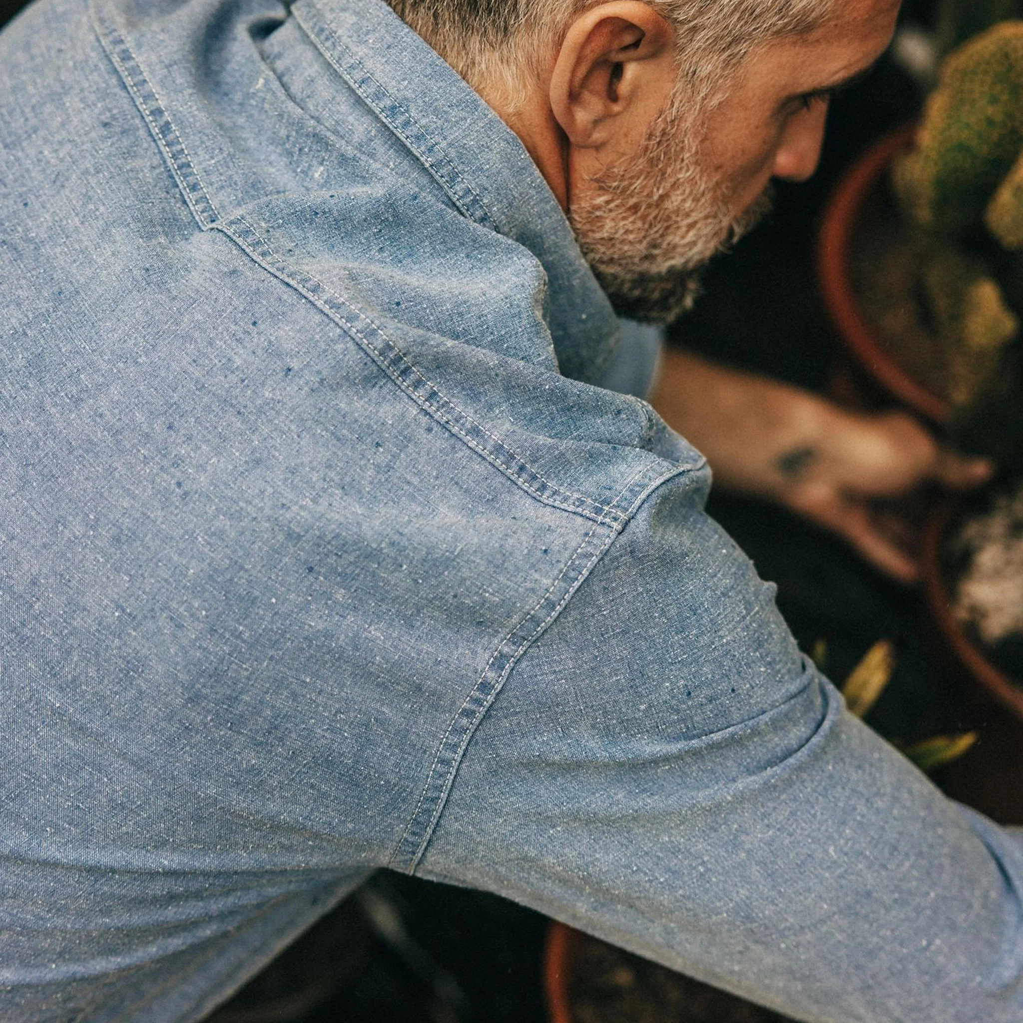 The Utility Shirt in Washed Indigo Boss Duck - Image 3