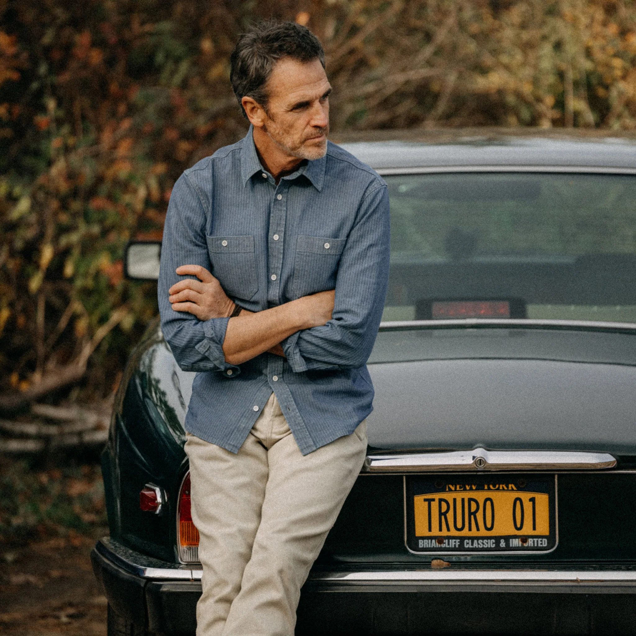 The Utility Shirt in Washed Indigo Herringbone - Image 2