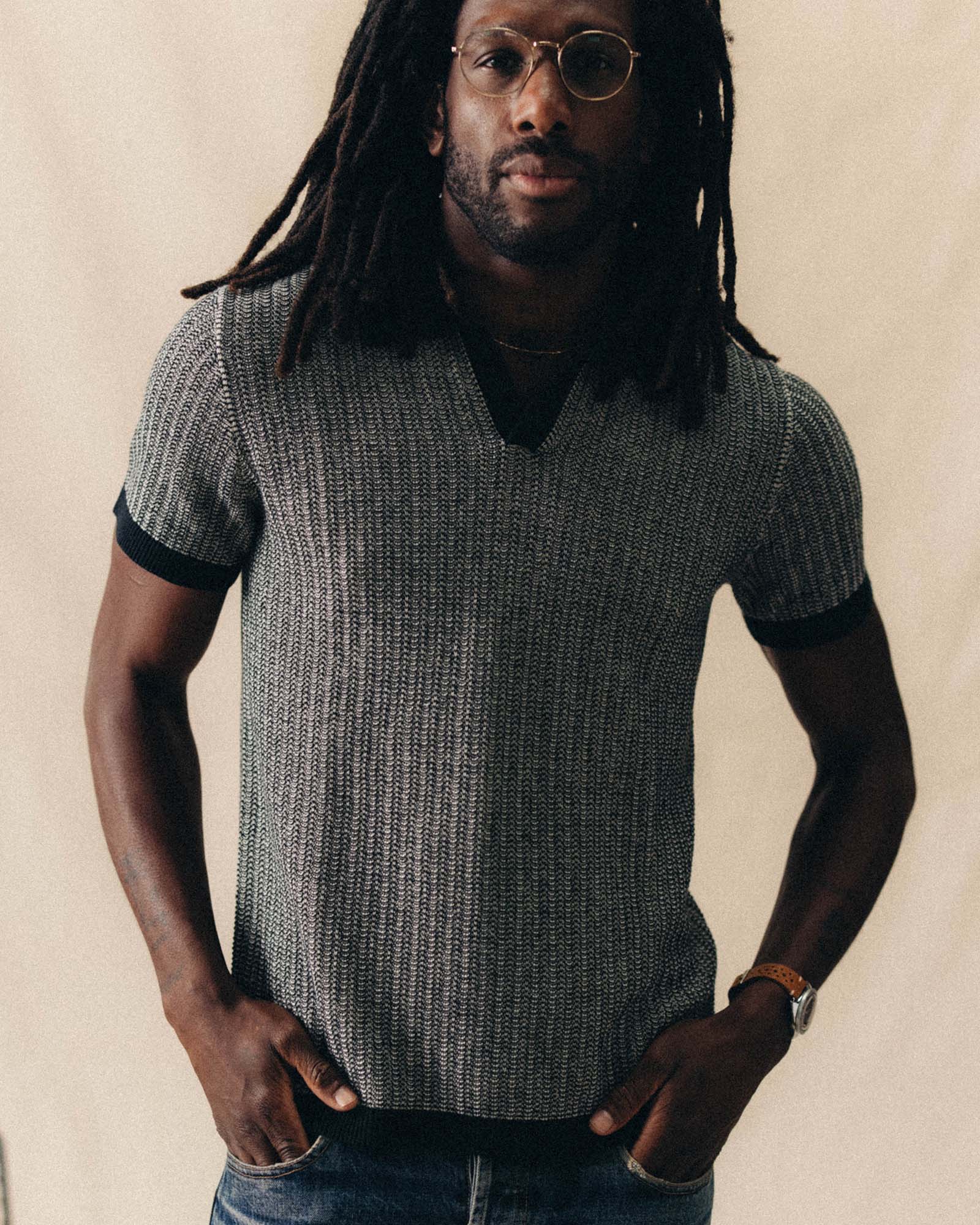 The Valencia Sweater Polo in Coal Scallop - Image 4