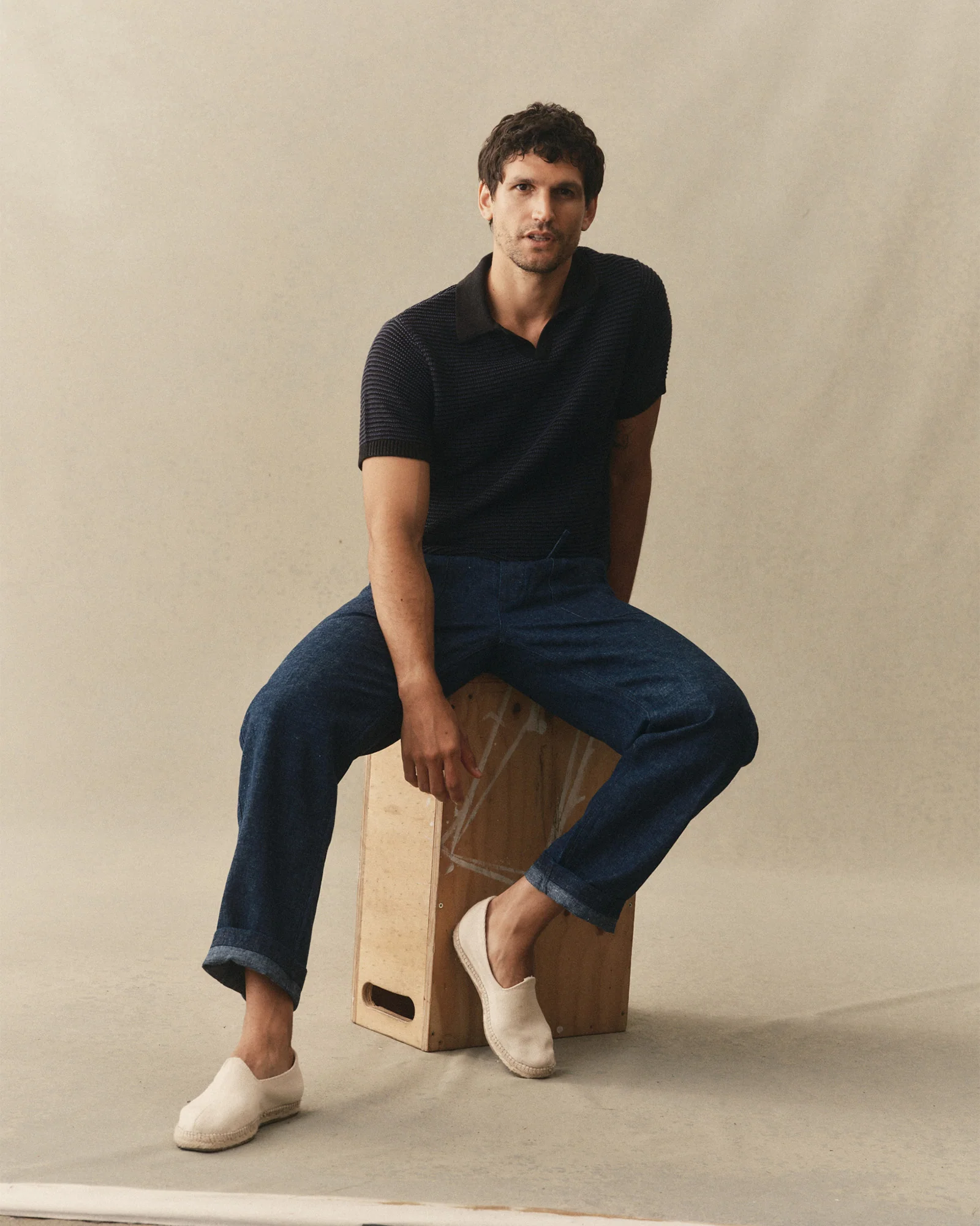 The Valencia Sweater Polo in Coal Stripe - Image 3