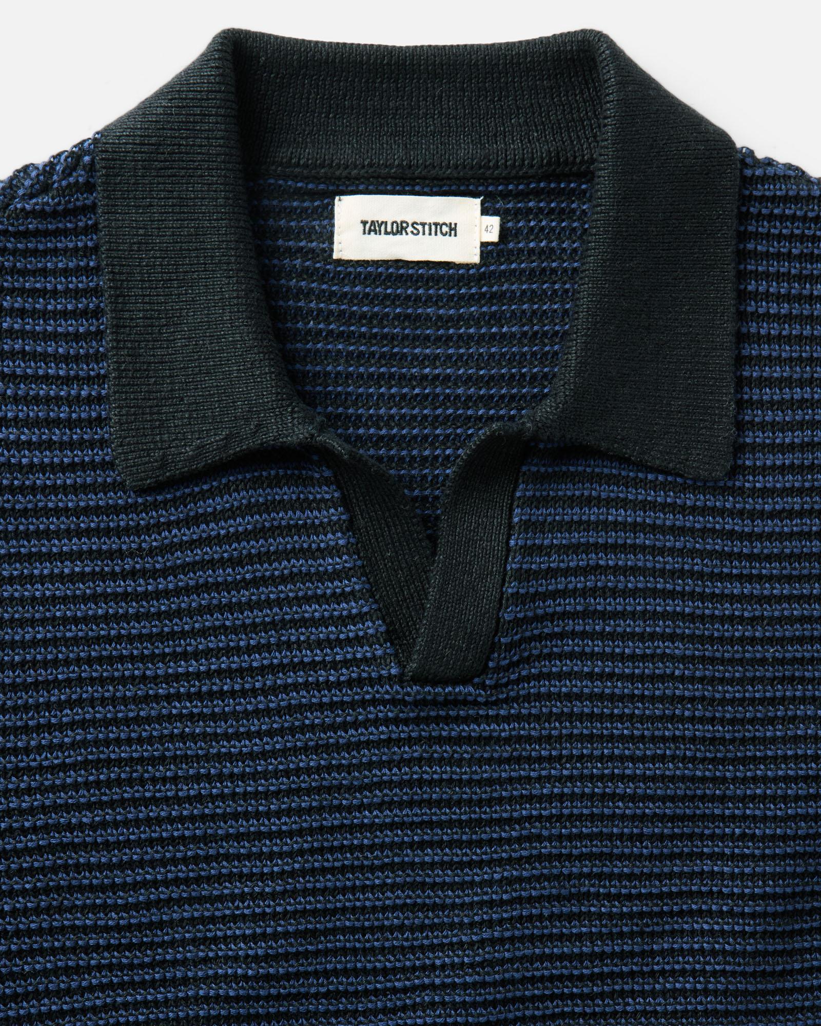 The Valencia Sweater Polo in Coal Stripe - Image 4