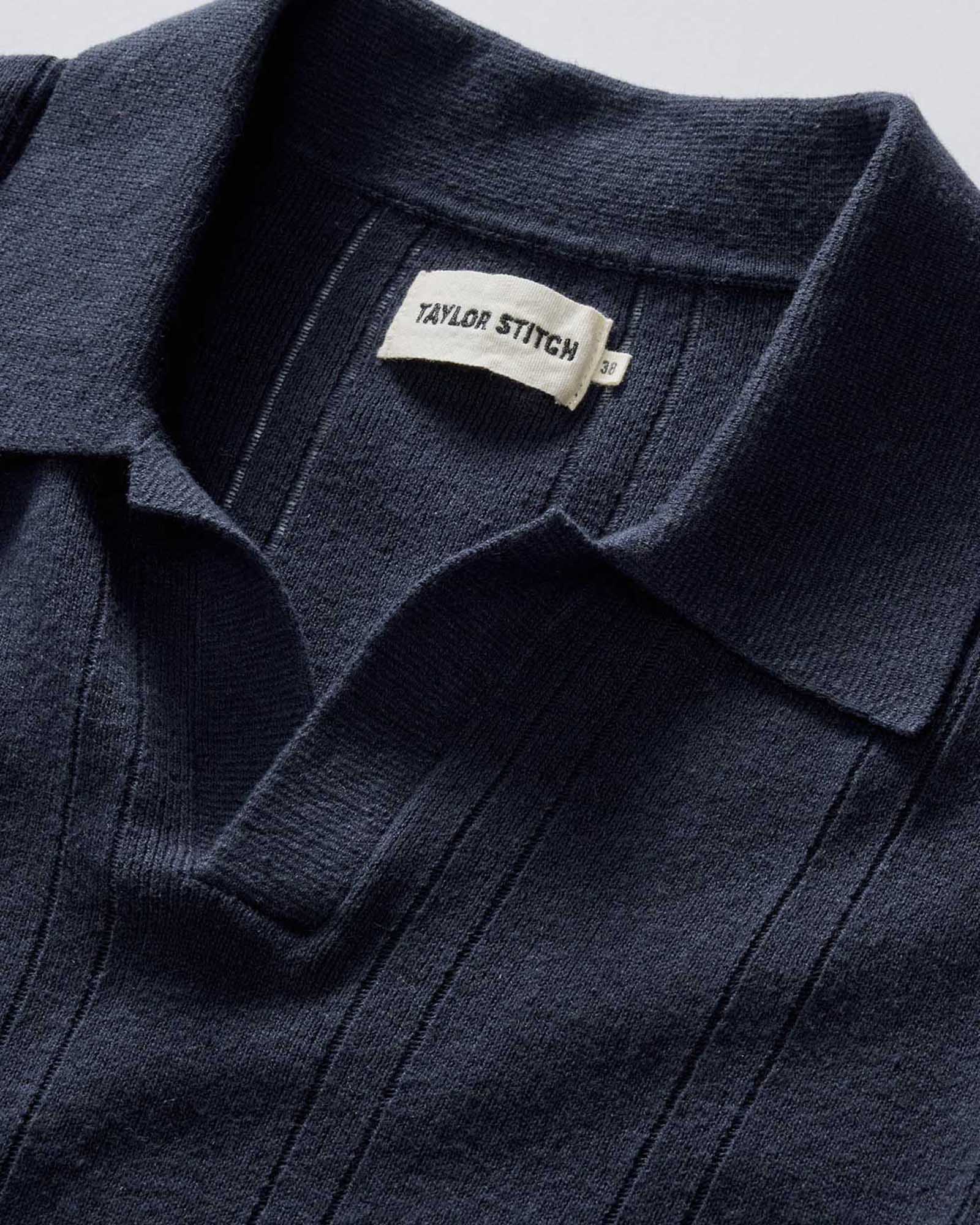 The Valencia Sweater Polo in Dark Navy Rib - Image 5