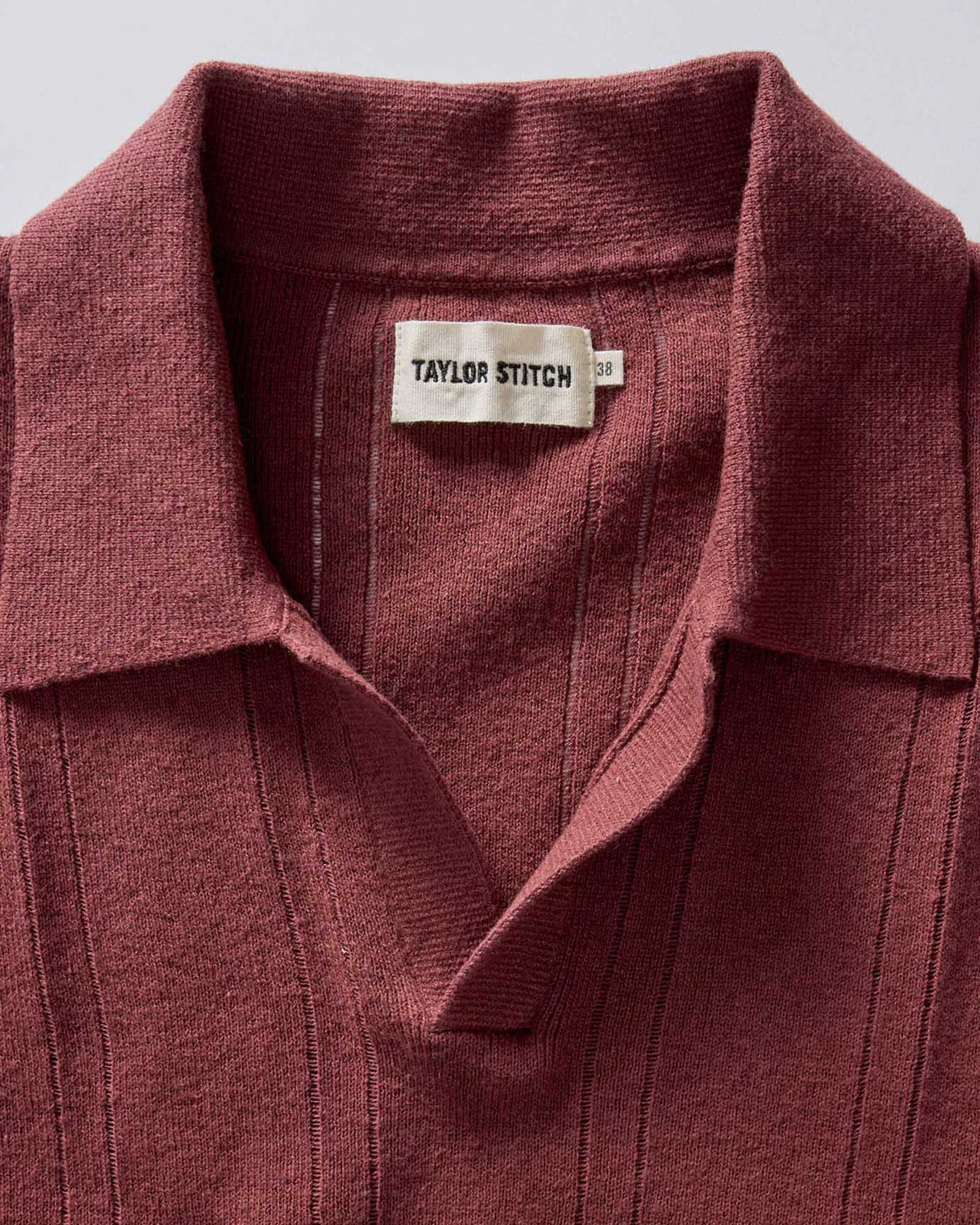 The Valencia Sweater Polo in Dried Cherry Rib - Image 5