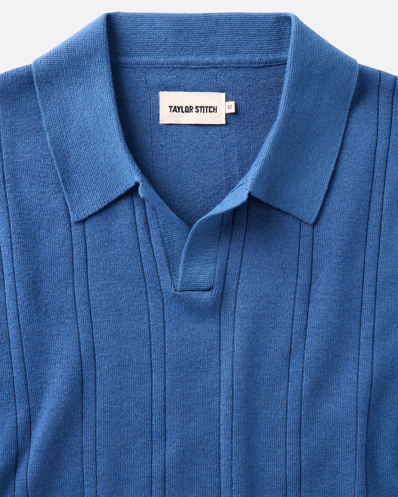 The Valencia Sweater Polo in Heather Clear Blue Rib - Image 4