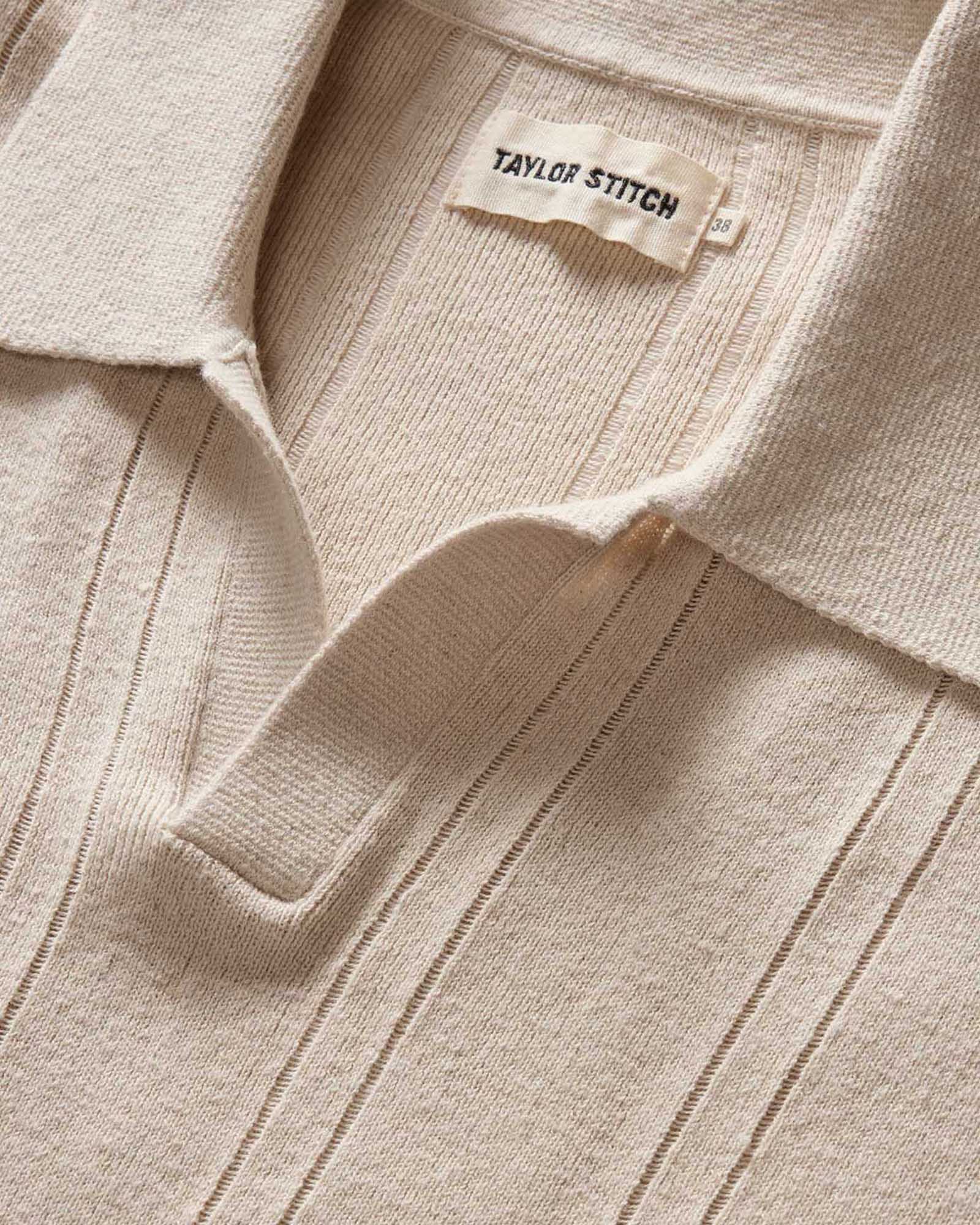 The Valencia Sweater Polo in Heather Oat Rib - Image 5