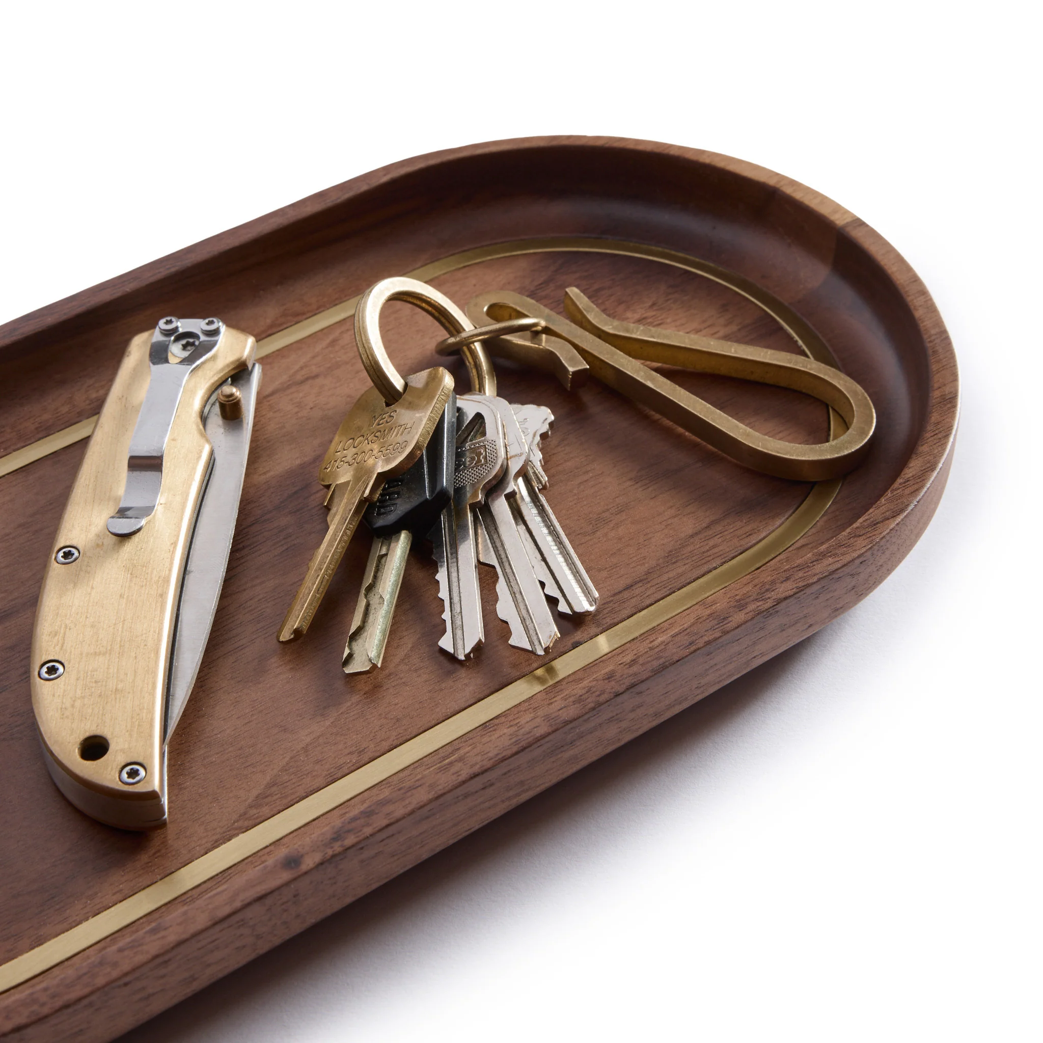The Valet Tray in Walnut and Brass - Image 4