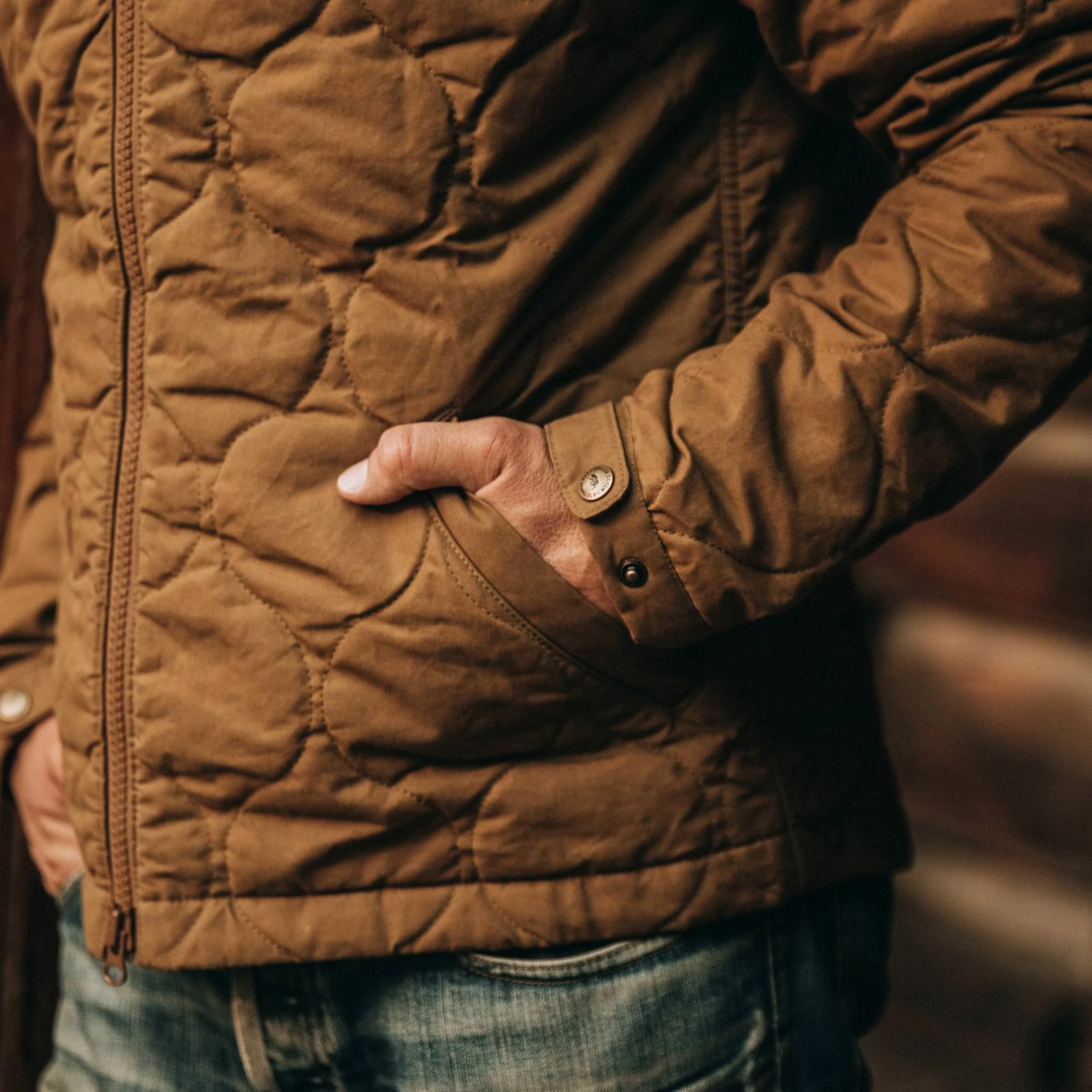 The Vertical Jacket in British Khaki Dry Wax - Image 5