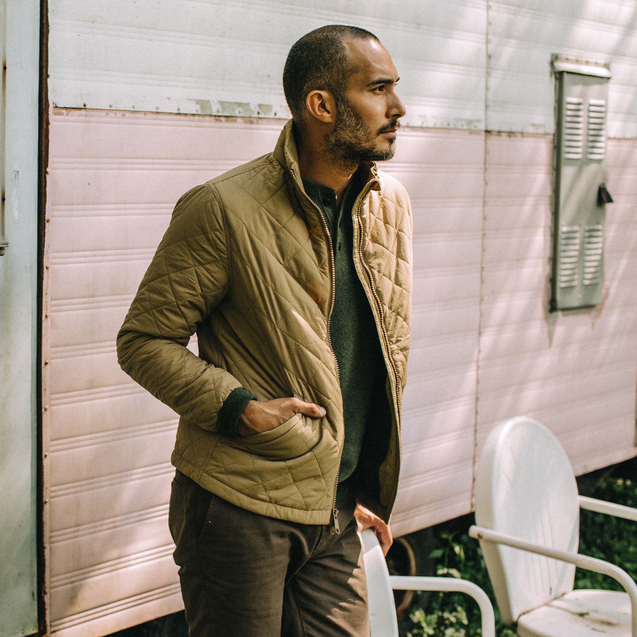 The Vertical Jacket in Khaki - Image 2