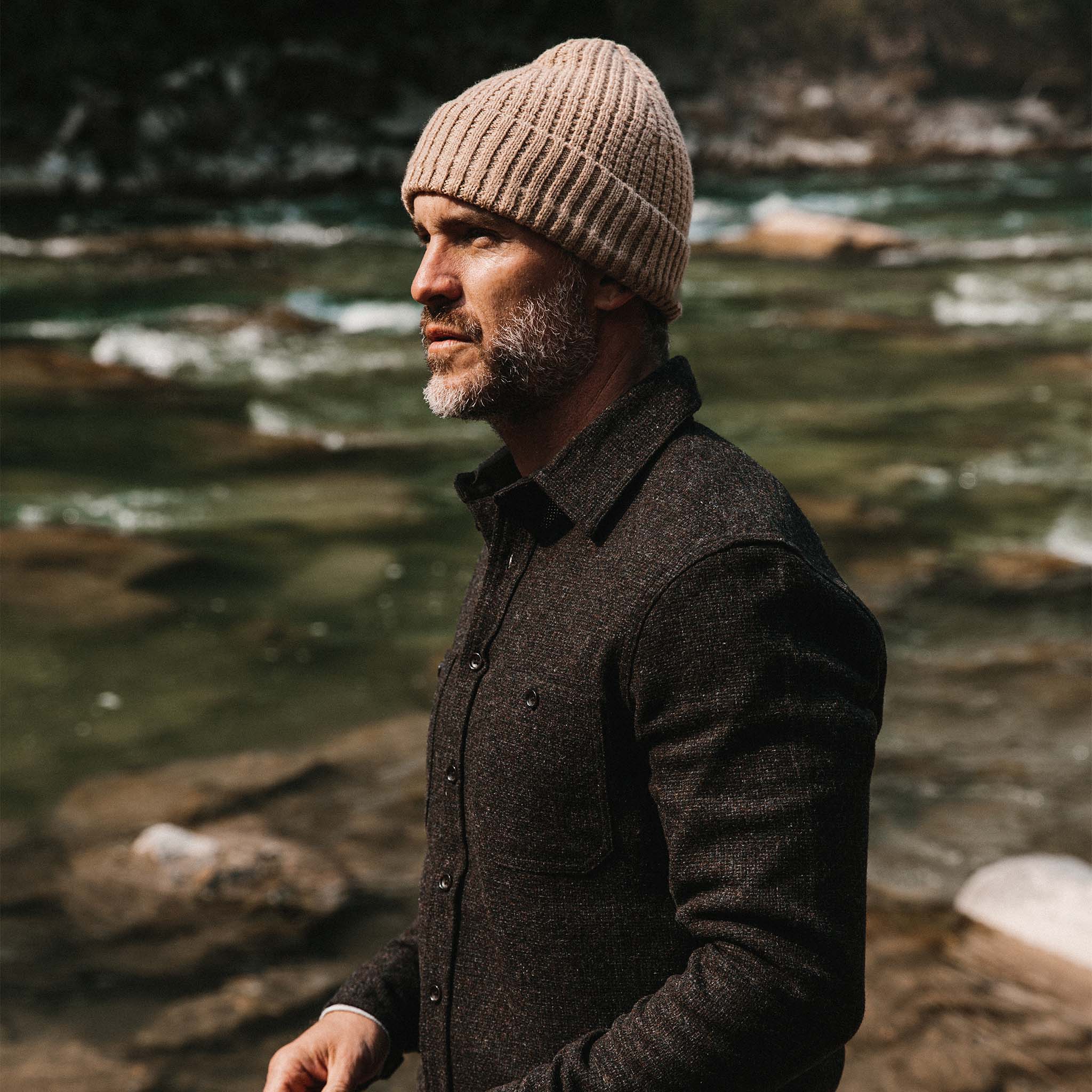 The Waffle Beanie in Camel Merino - Image 2