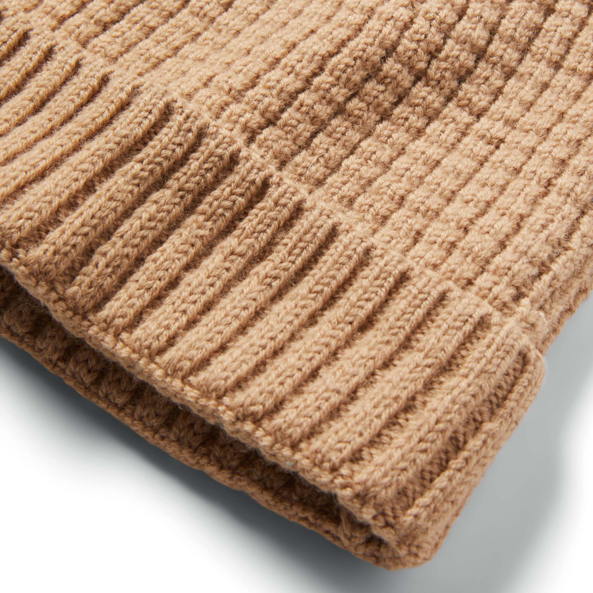 The Waffle Beanie in Camel Merino - Image 4