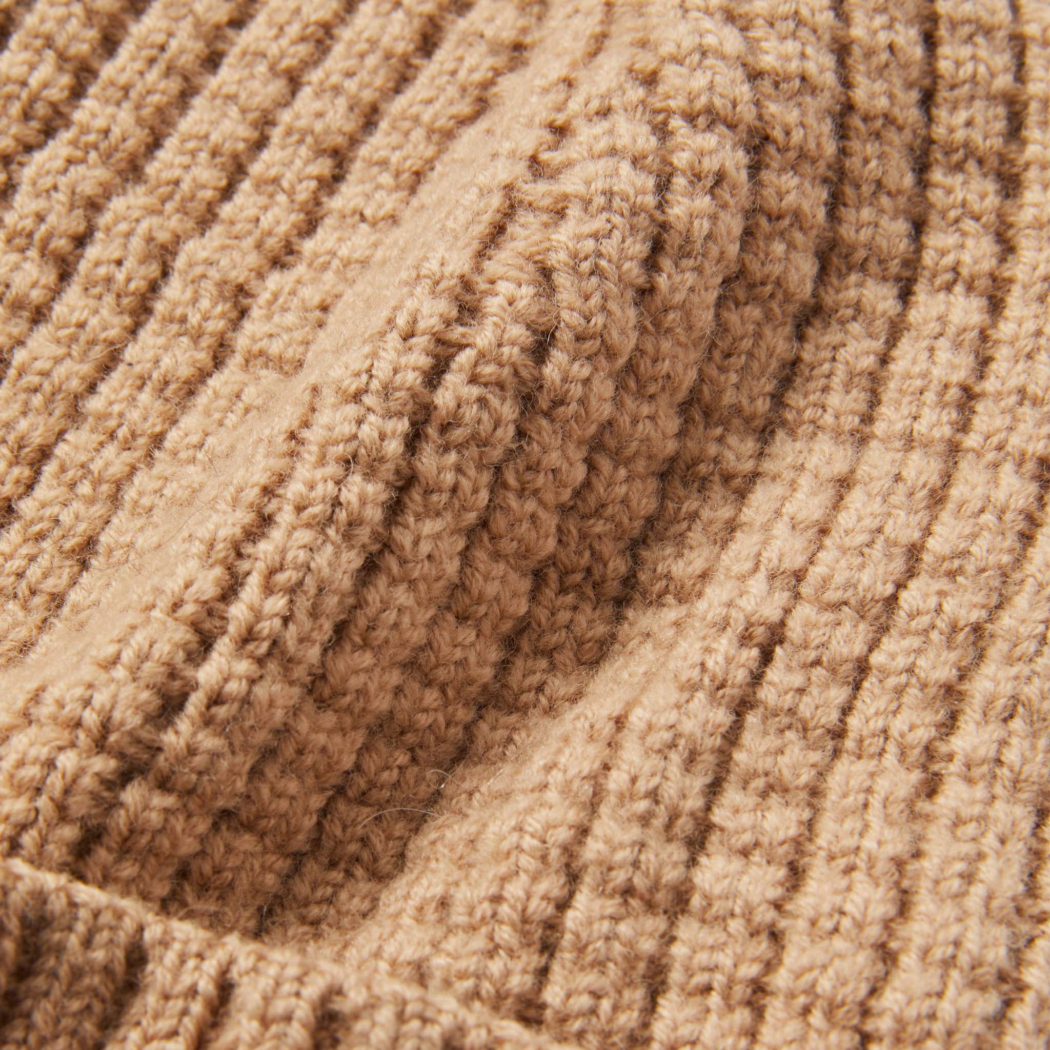 The Waffle Beanie in Camel Merino - Image 5