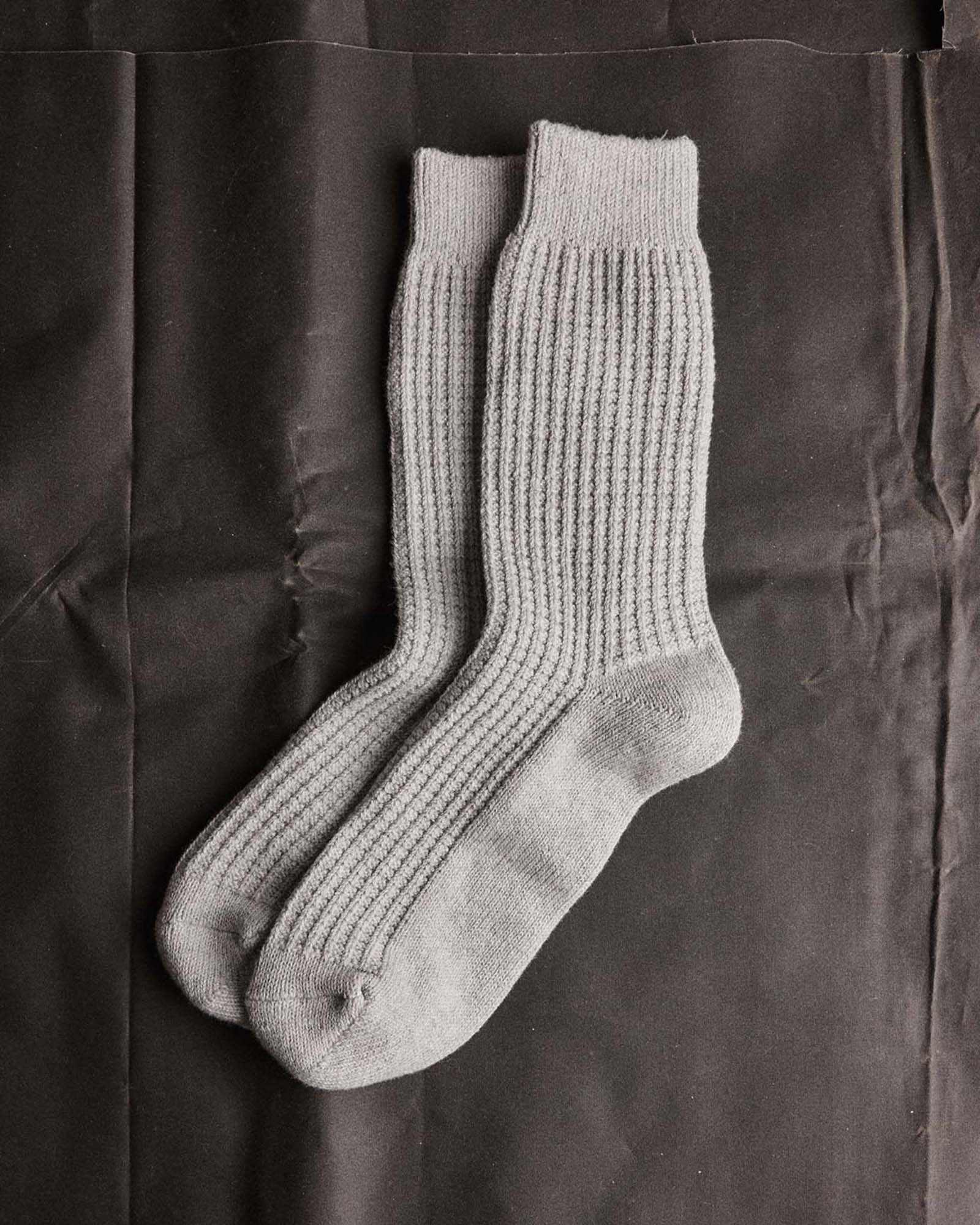 The Waffle Sock in Heather Grey - Image 2