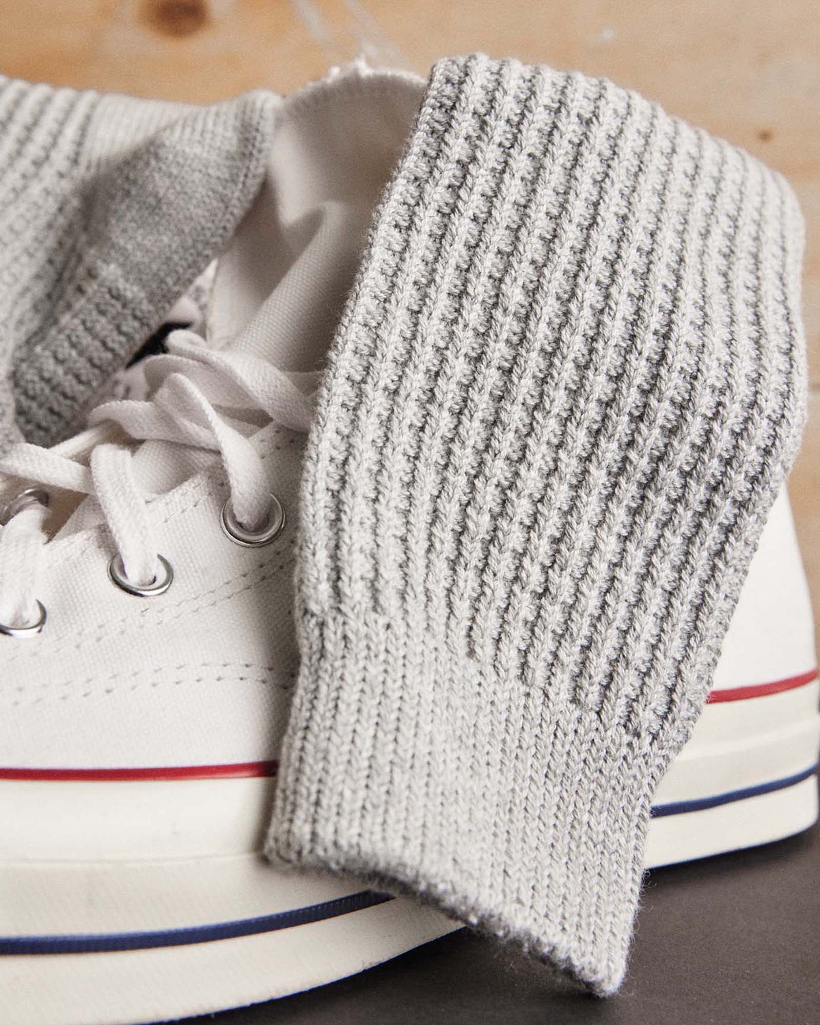 The Waffle Sock in Heather Grey - Image 3