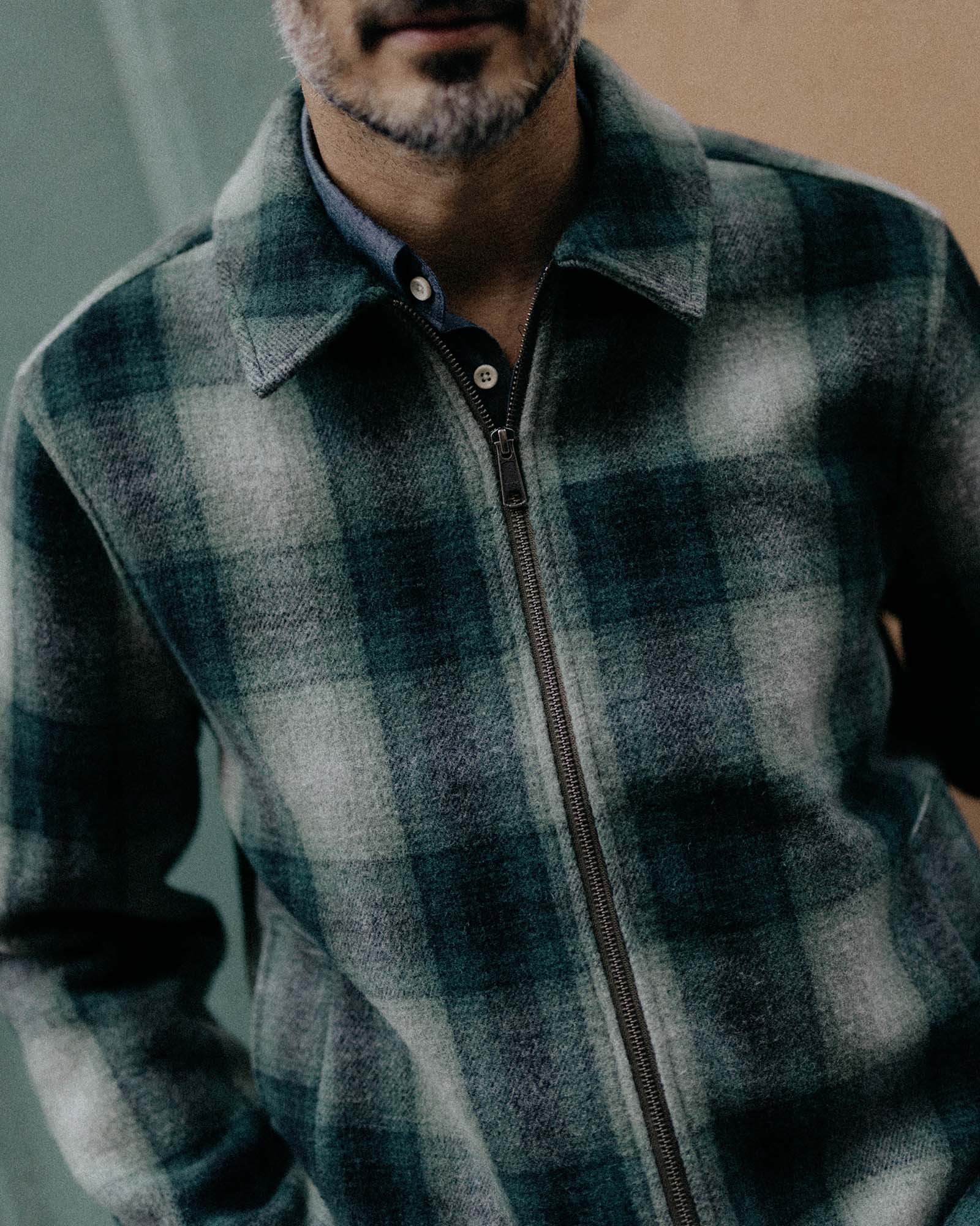 The Waterfront Jacket in Evergreen Plaid Wool - Image 2