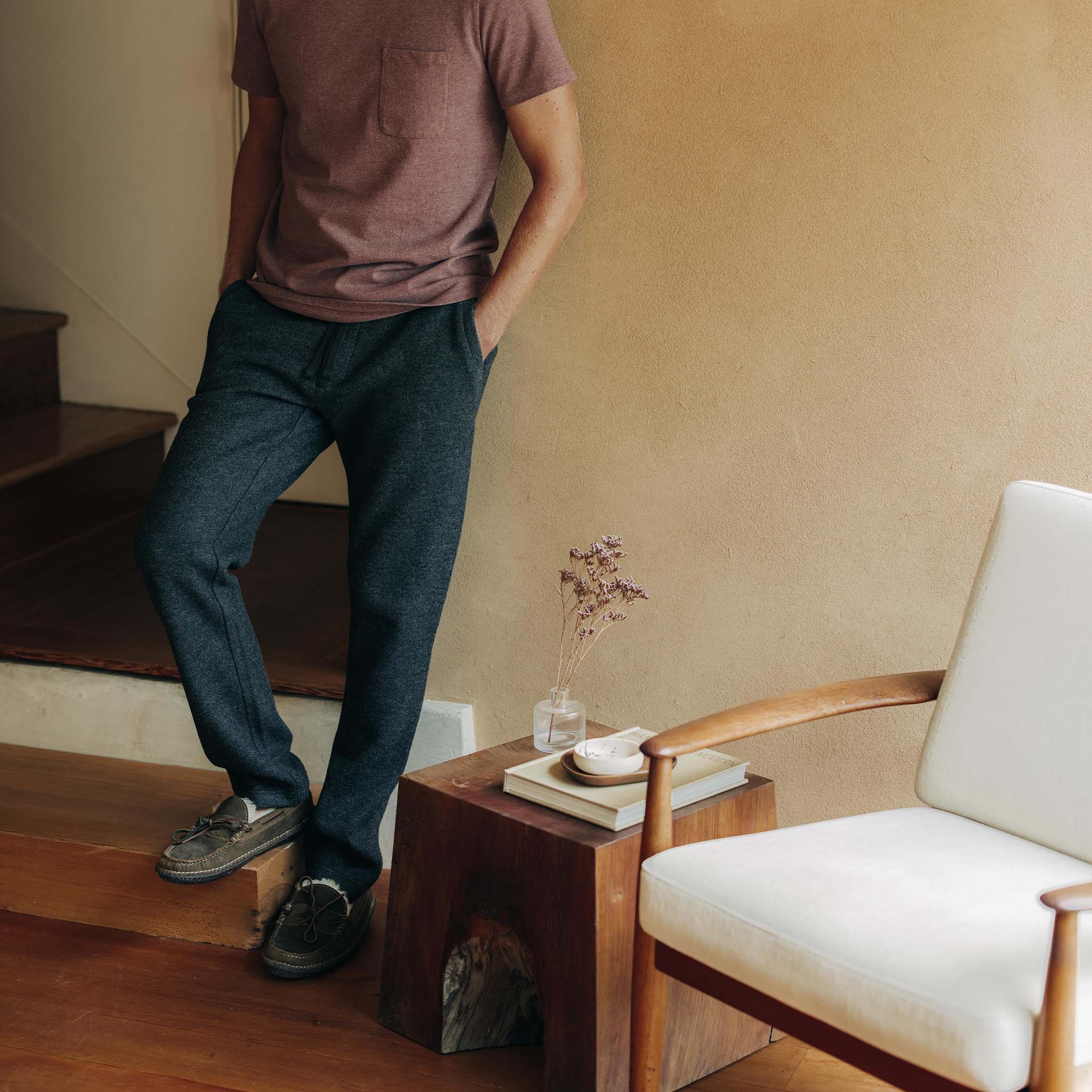 The Weekend Pant in Charcoal Herringbone Wool - Image 2
