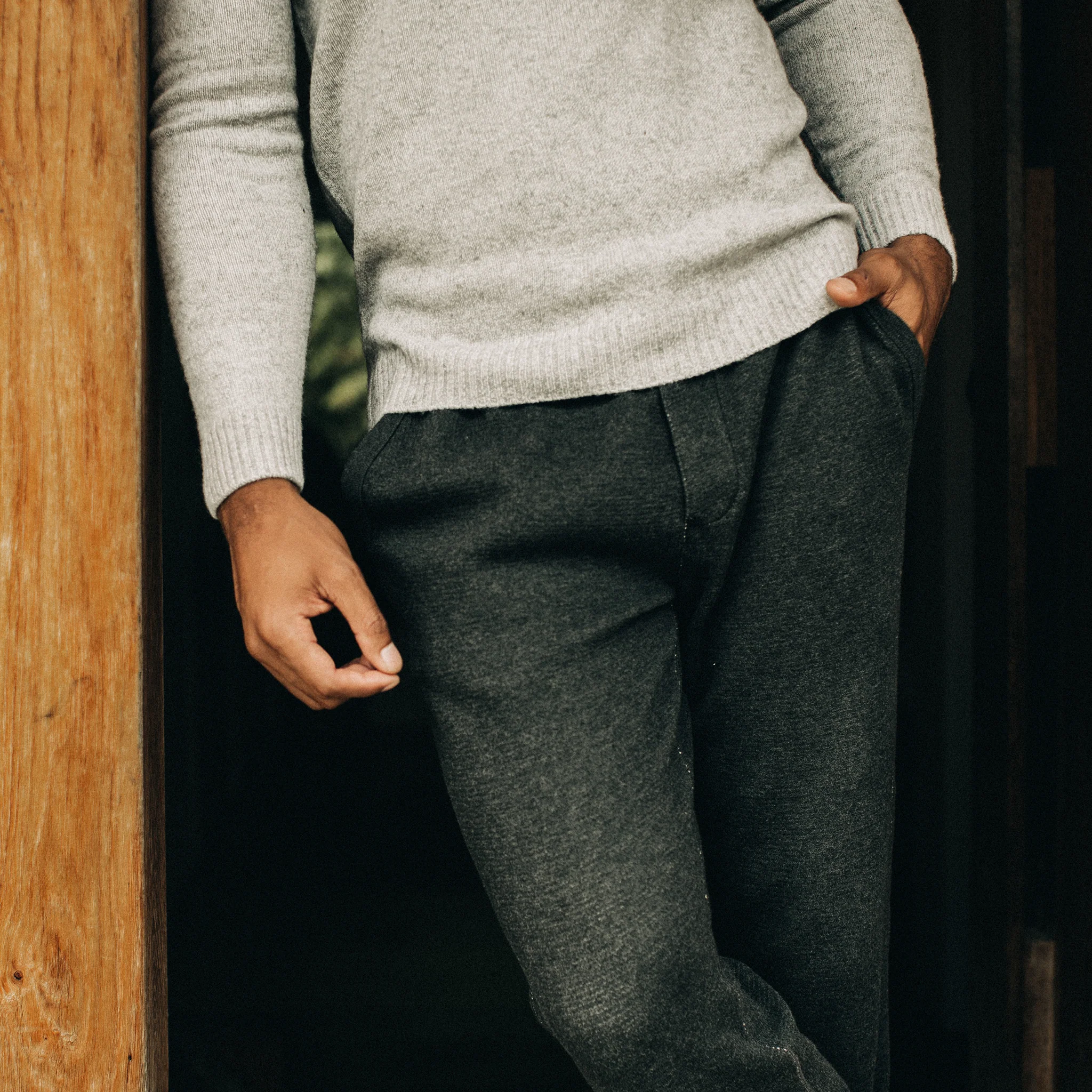 The Weekend Pant in Coal Double Knit - Image 3