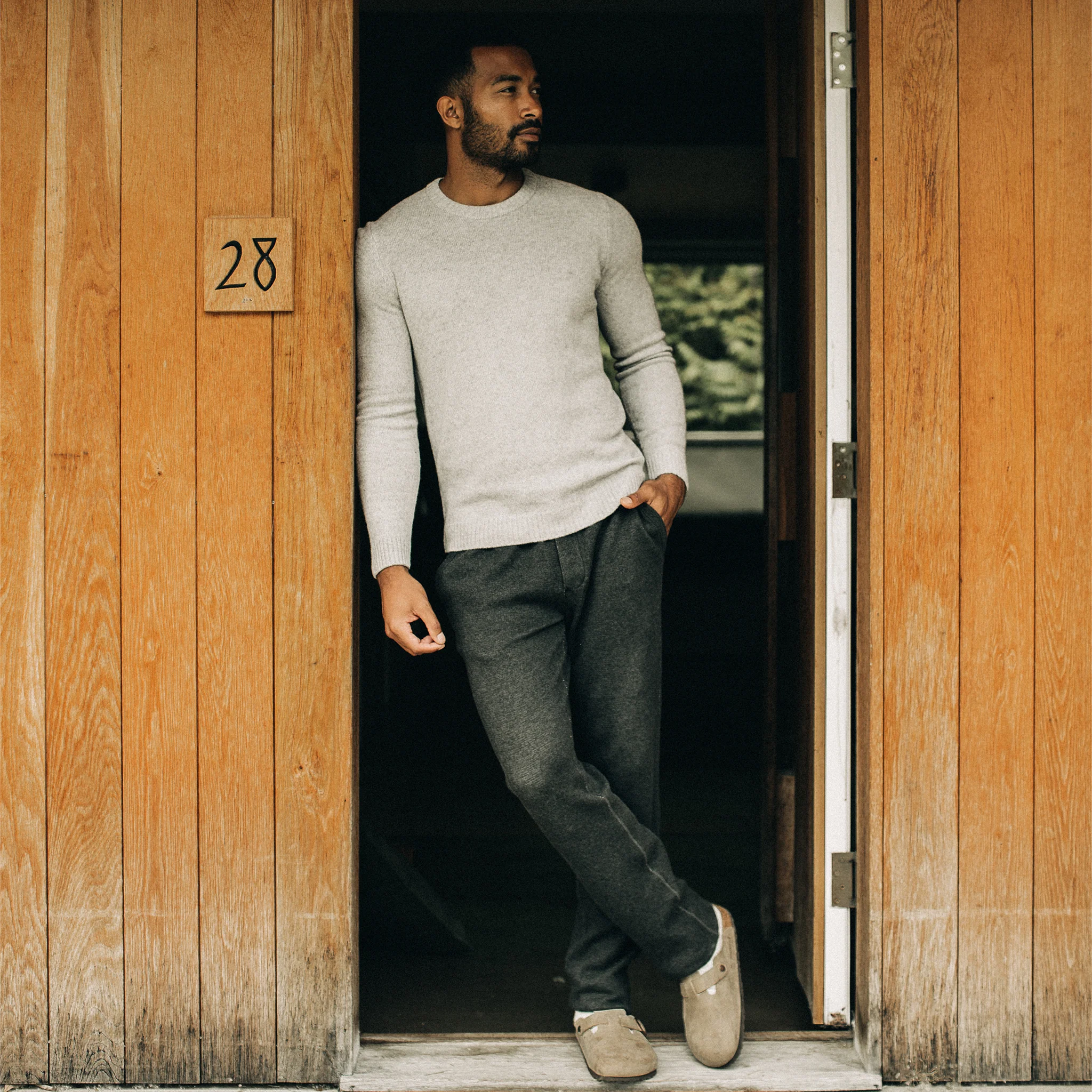 The Weekend Pant in Coal Double Knit - Image 4
