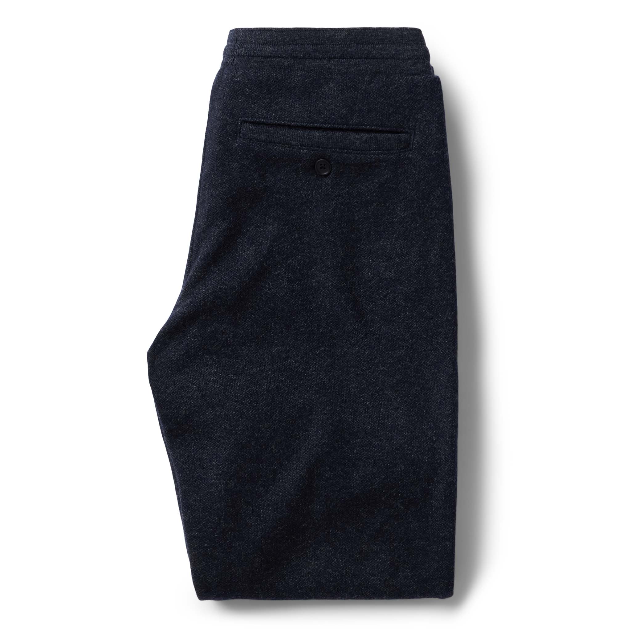 The Weekend Pant in Navy Herringbone Wool - Image 5