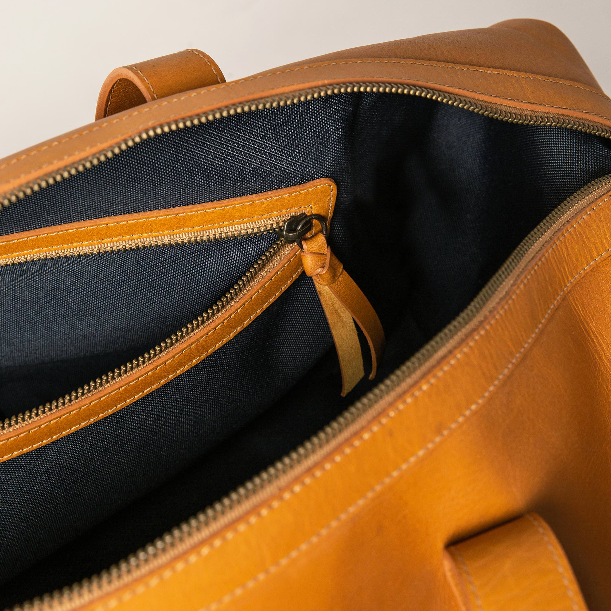 The Weekender Duffle Bag in Saddle Tan - Image 9