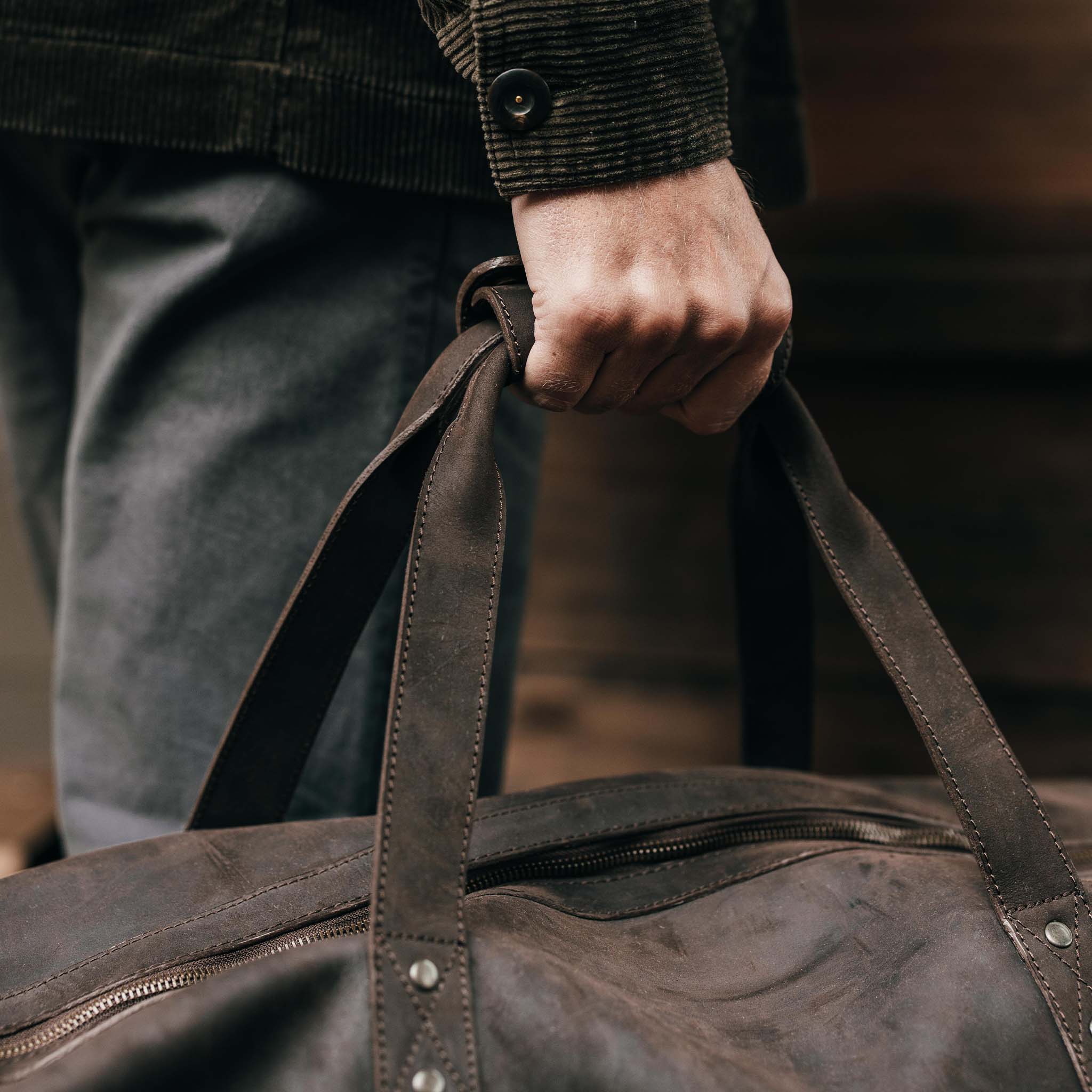 The Weekender Duffle Bag in Espresso - Image 3