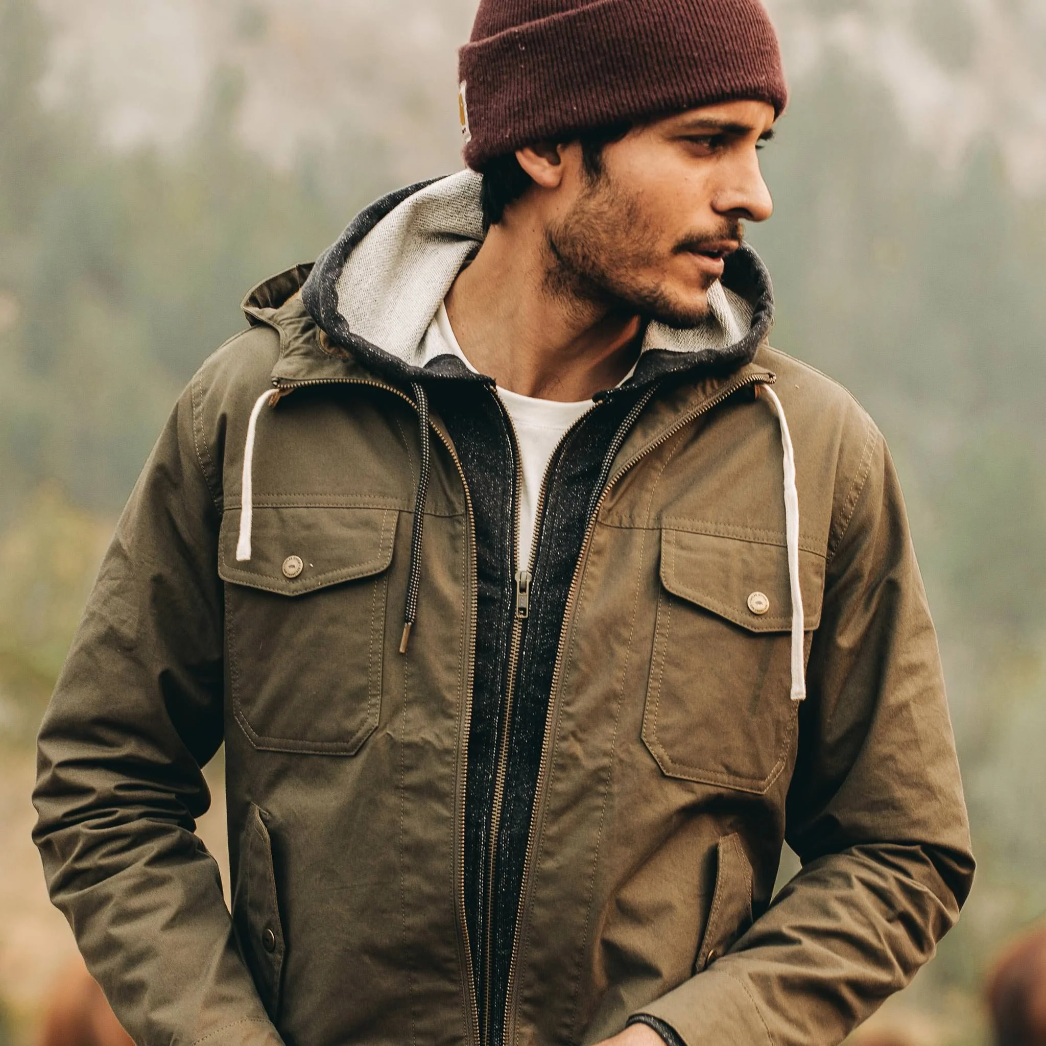 The Welterweight Winslow in Olive Dry Waxed Canvas - Image 3