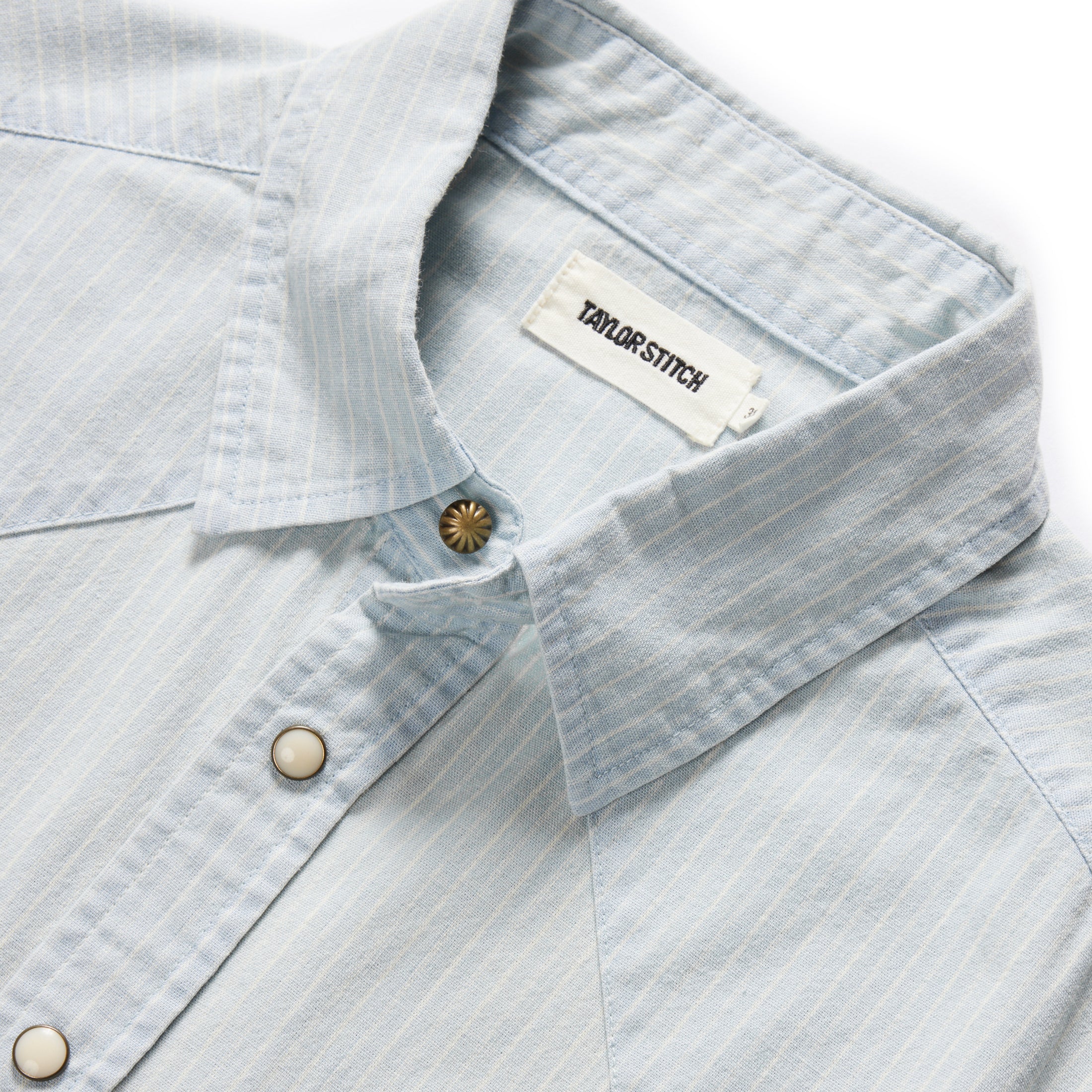 The Western Shirt in Bleached Indigo Stripe - Image 6
