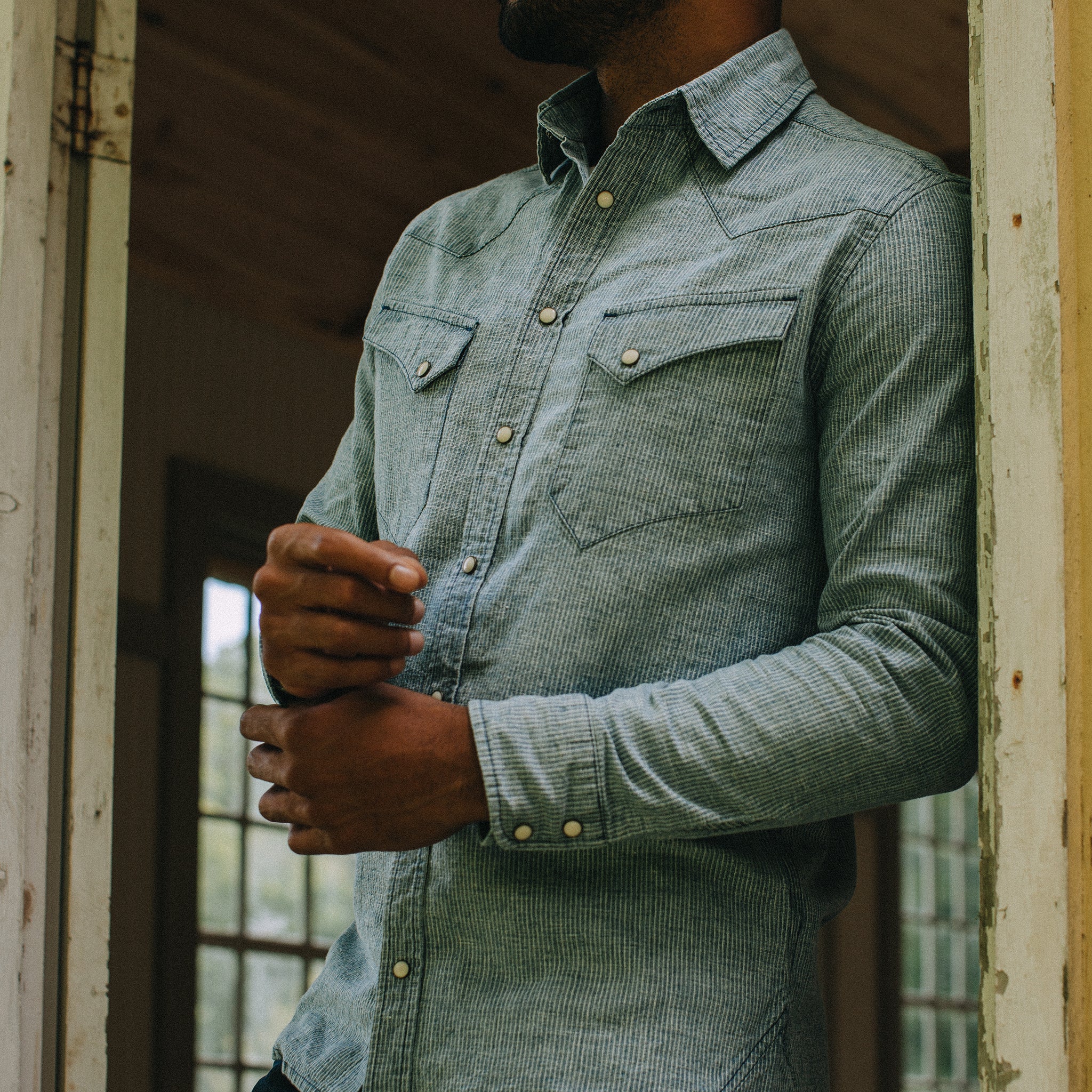 The Western Shirt in Indigo Stripe - Image 2
