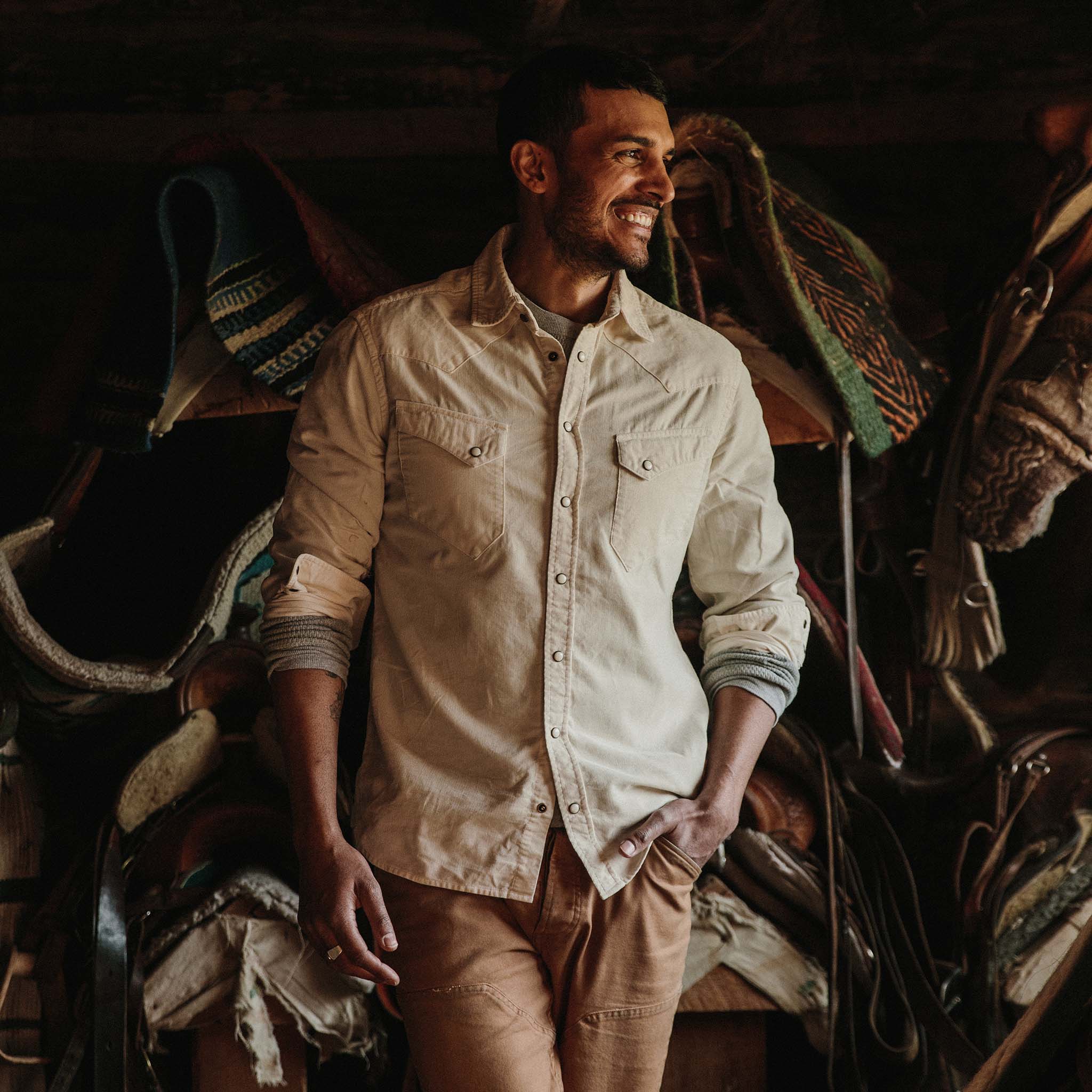 The Western Shirt in Natural Pincord - Image 2