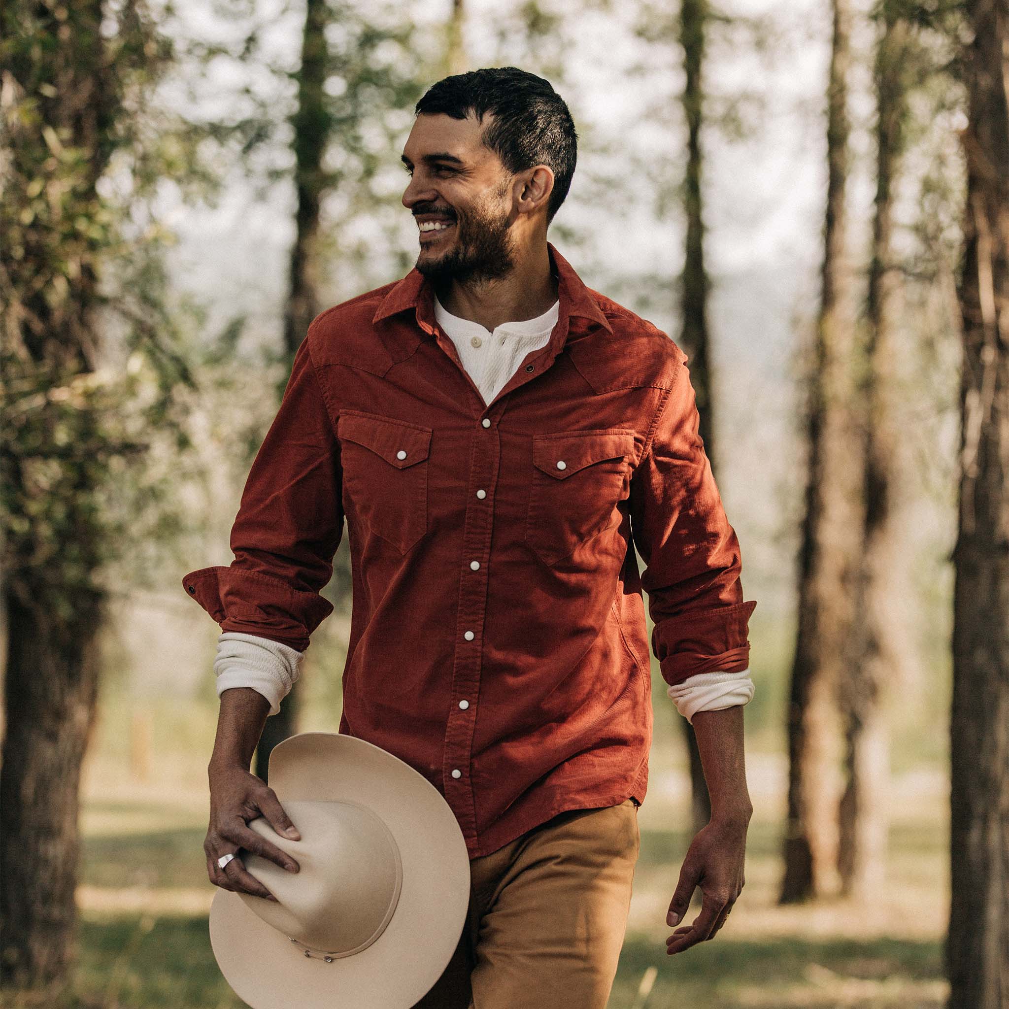 The Western Shirt in Rust Pincord - Image 2