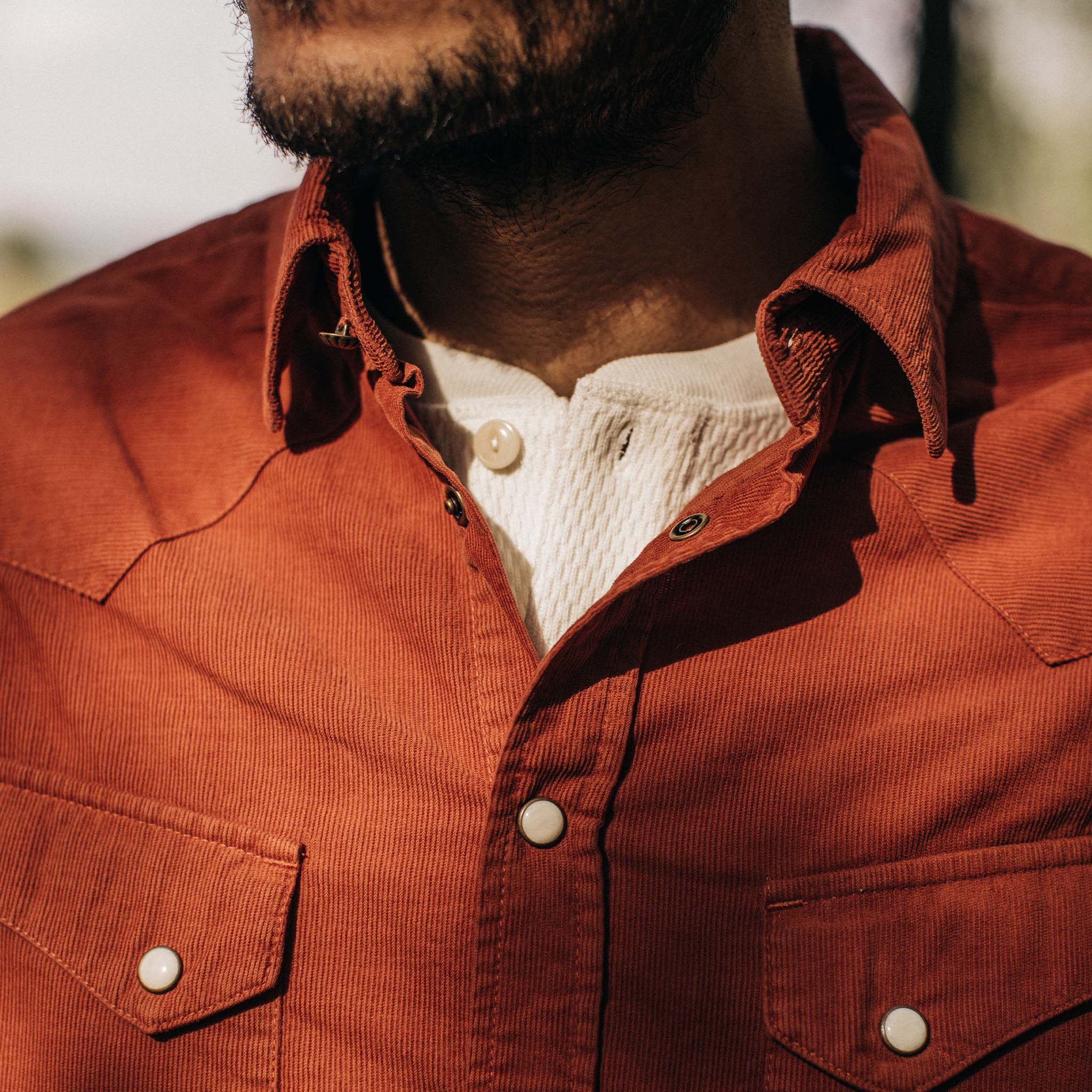 The Western Shirt in Rust Pincord - Image 3