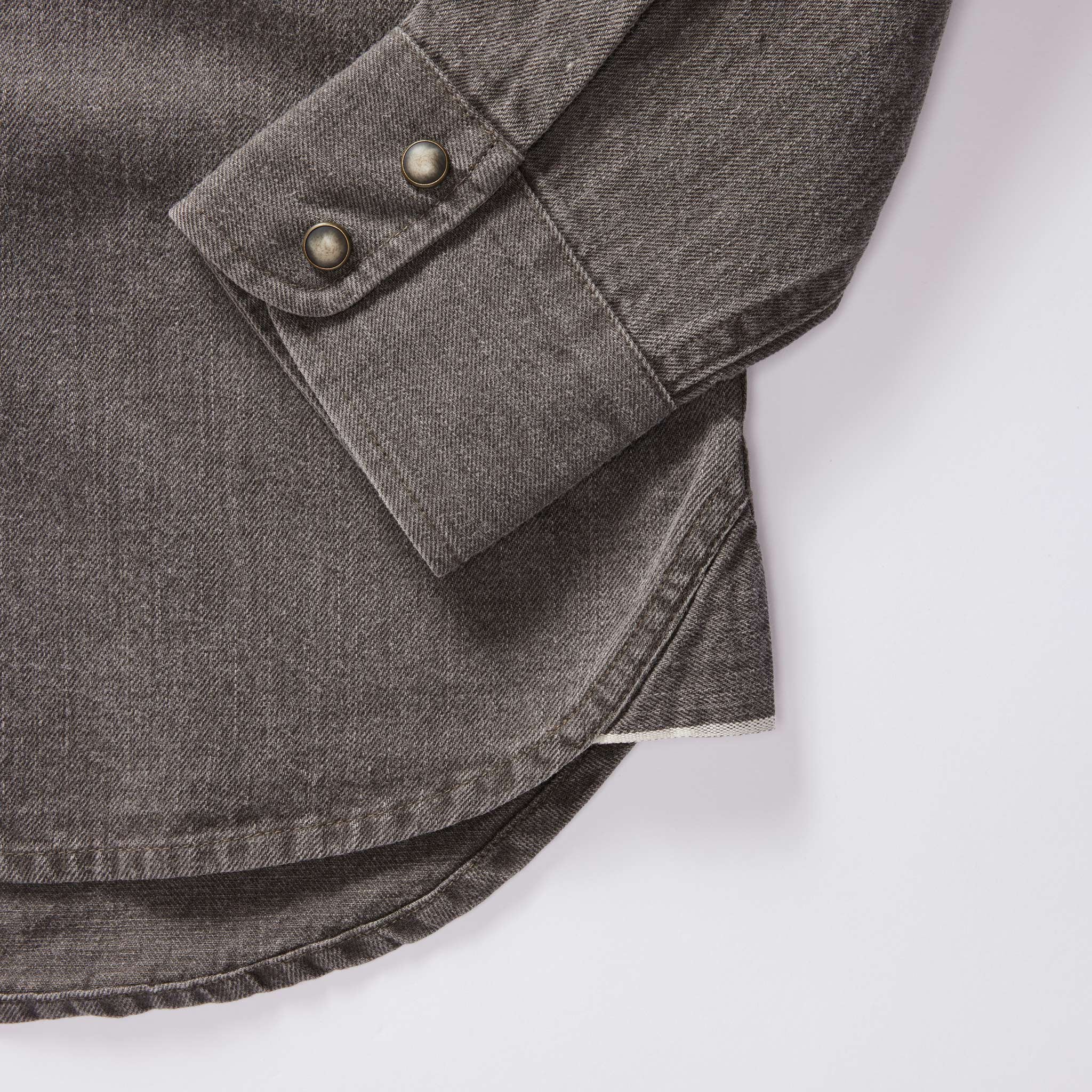 The Western Shirt in Soil Pigment Selvage Denim - Image 6