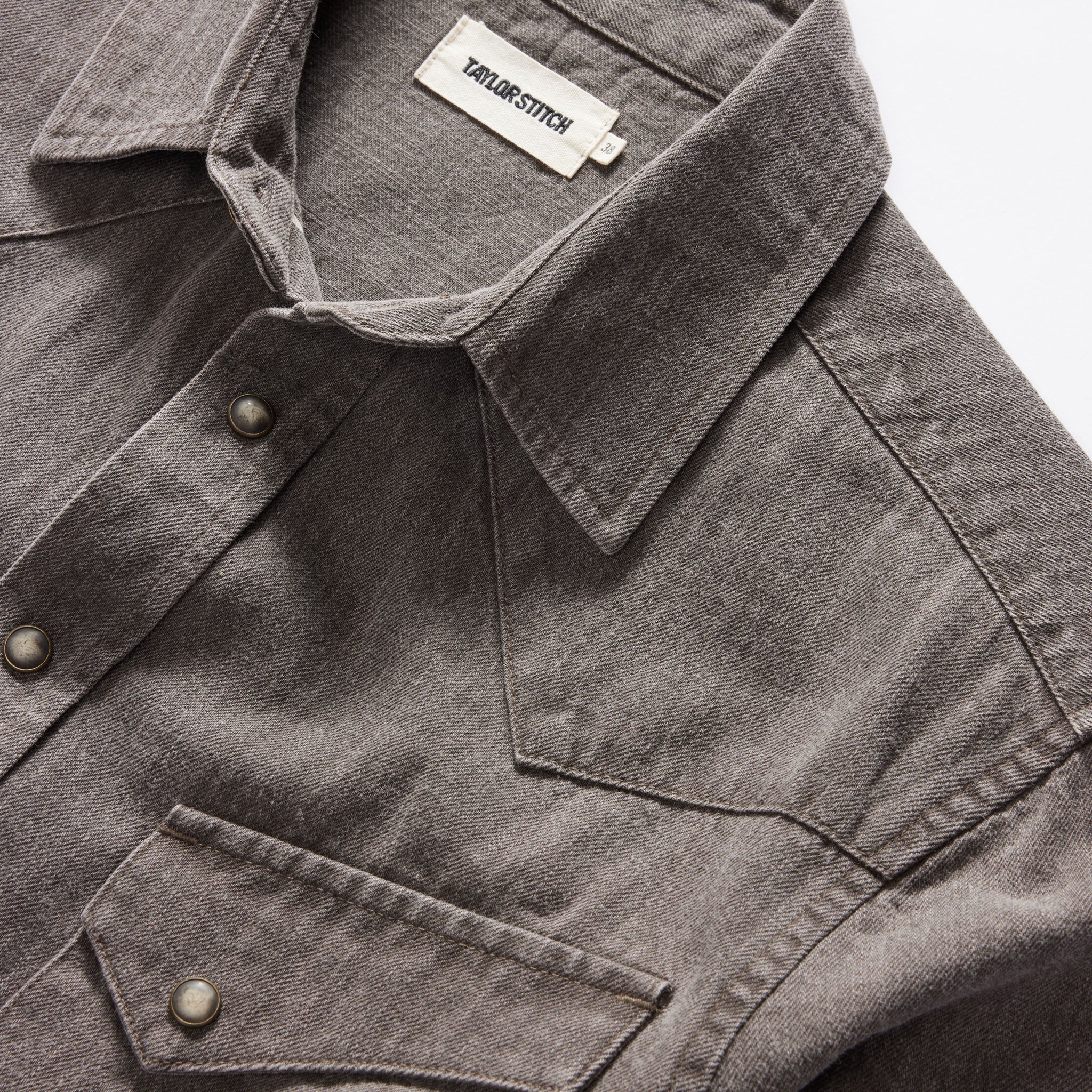 The Western Shirt in Soil Pigment Selvage Denim - Image 7