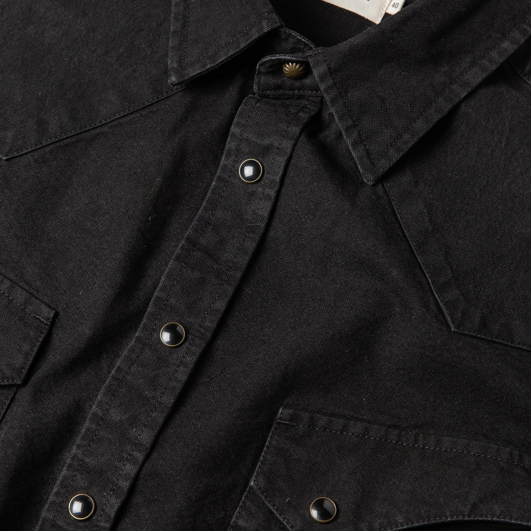 The Western Shirt in Washed Black Selvage Chambray - Image 5